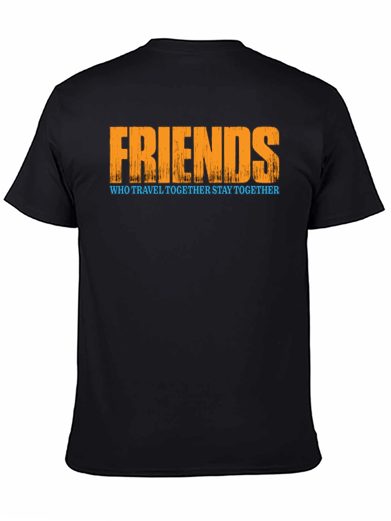 Friends Travel Together T-Shirt - Black Graphic Tee