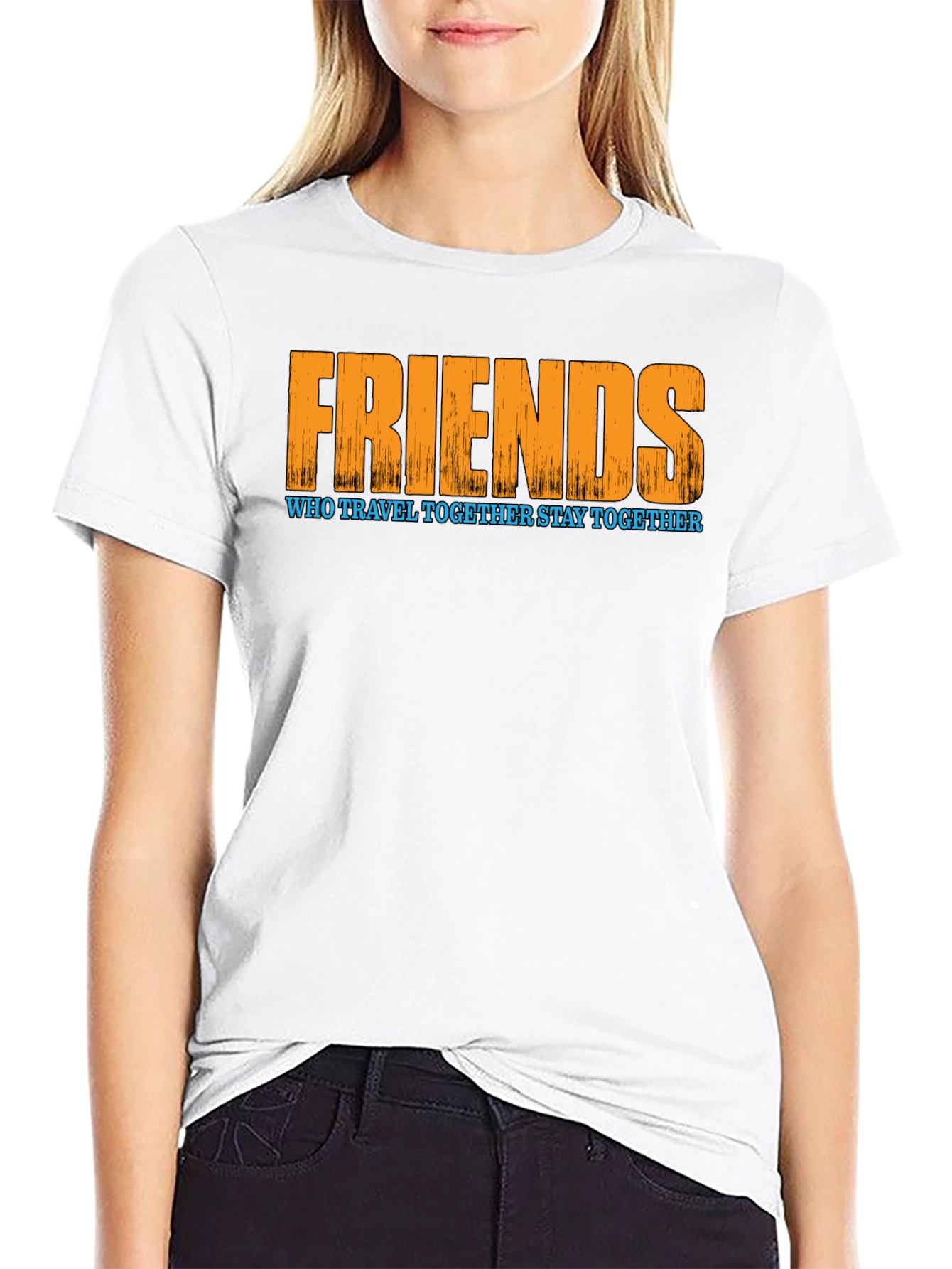 Friends Travel Together T-Shirt - Black Graphic Tee