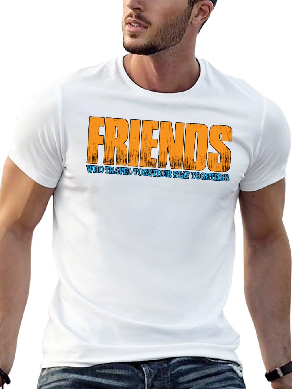 Friends Travel Together T-Shirt - Black Graphic Tee