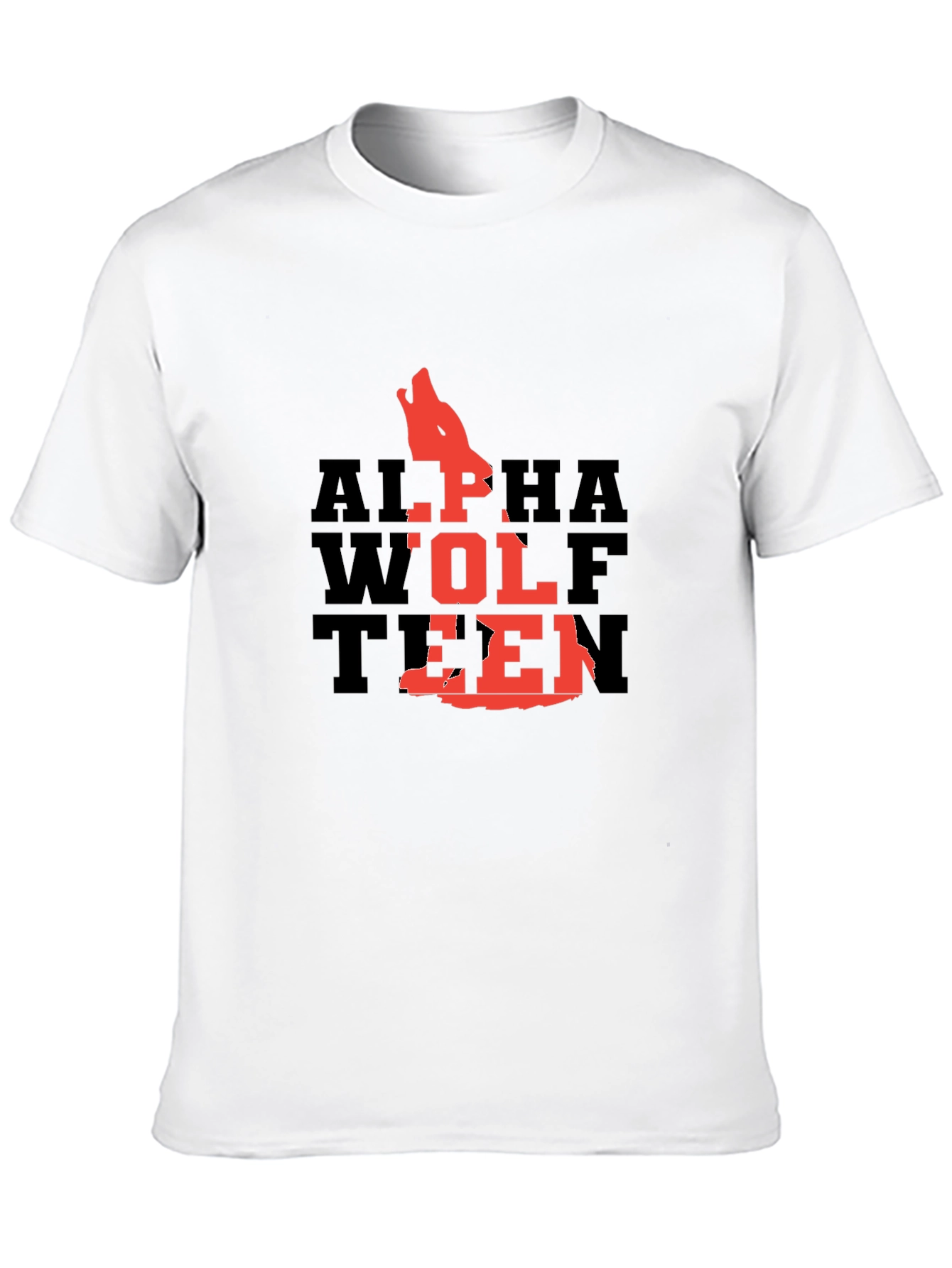 Alpha Wolf Teen Graphic T-Shirt - Black