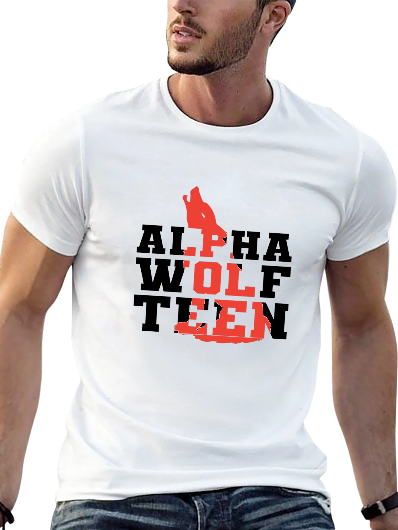 Alpha Wolf Teen Graphic T-Shirt - Black