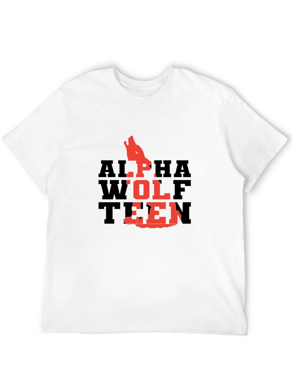 Alpha Wolf Teen Graphic T-Shirt - Black