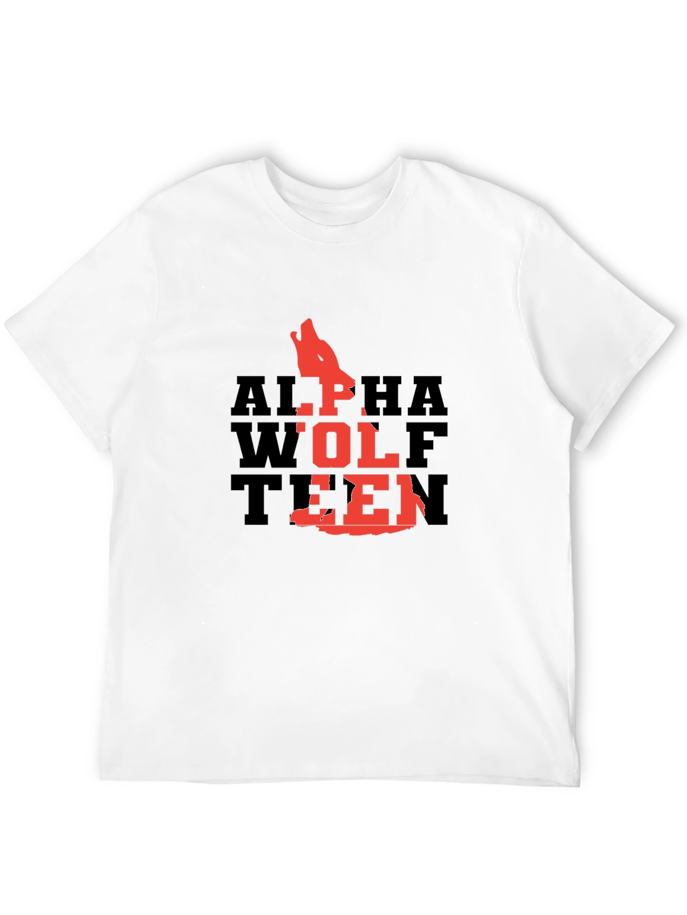 Alpha Wolf Teen Graphic T-Shirt - Black