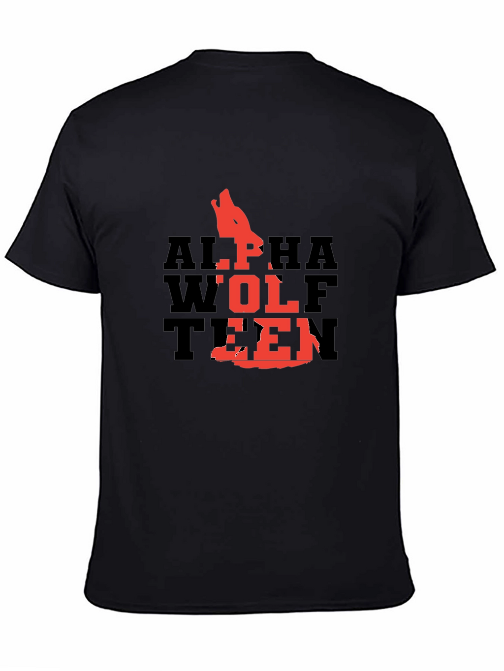 Alpha Wolf Teen Graphic T-Shirt - Black