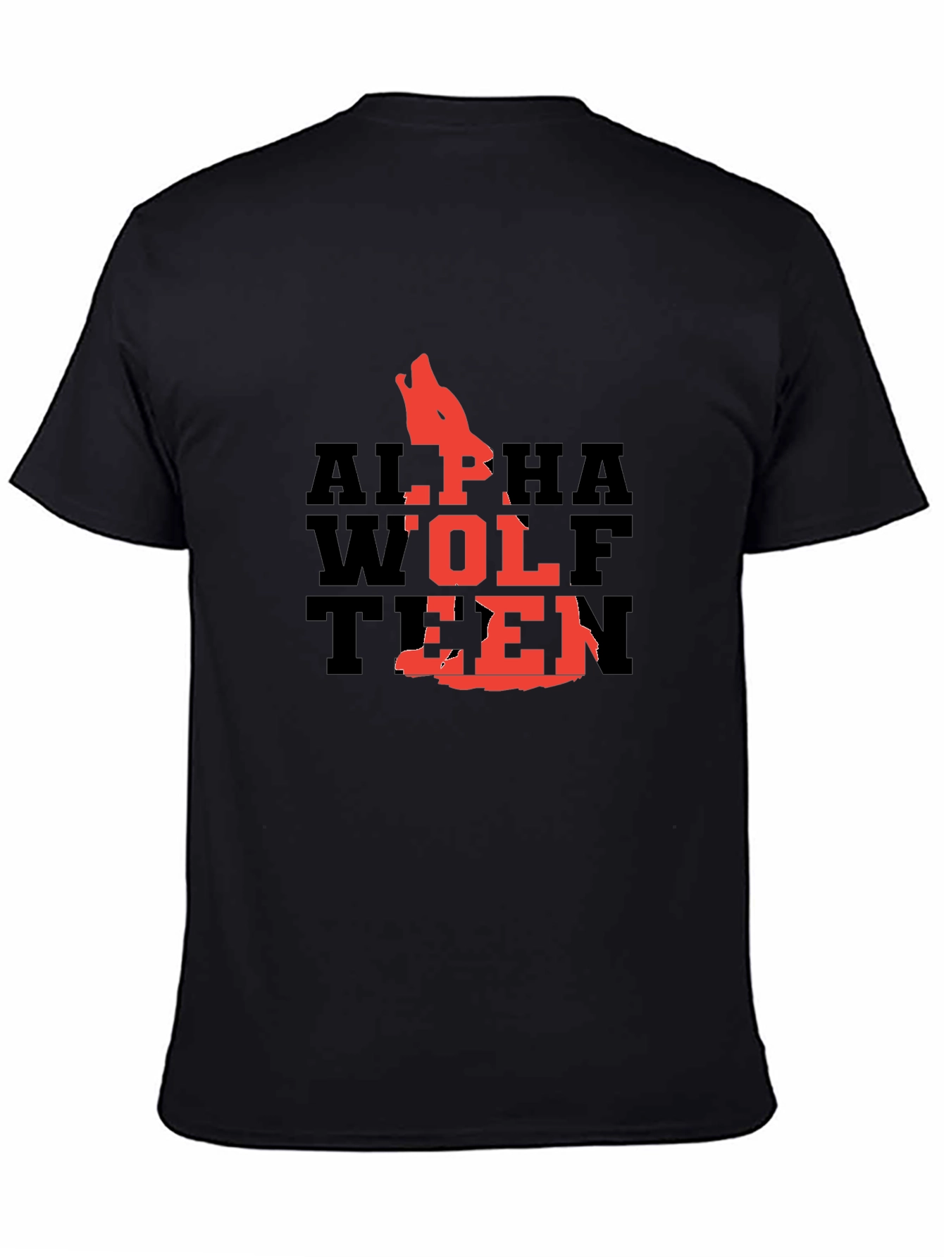 Alpha Wolf Teen Graphic T-Shirt - Black