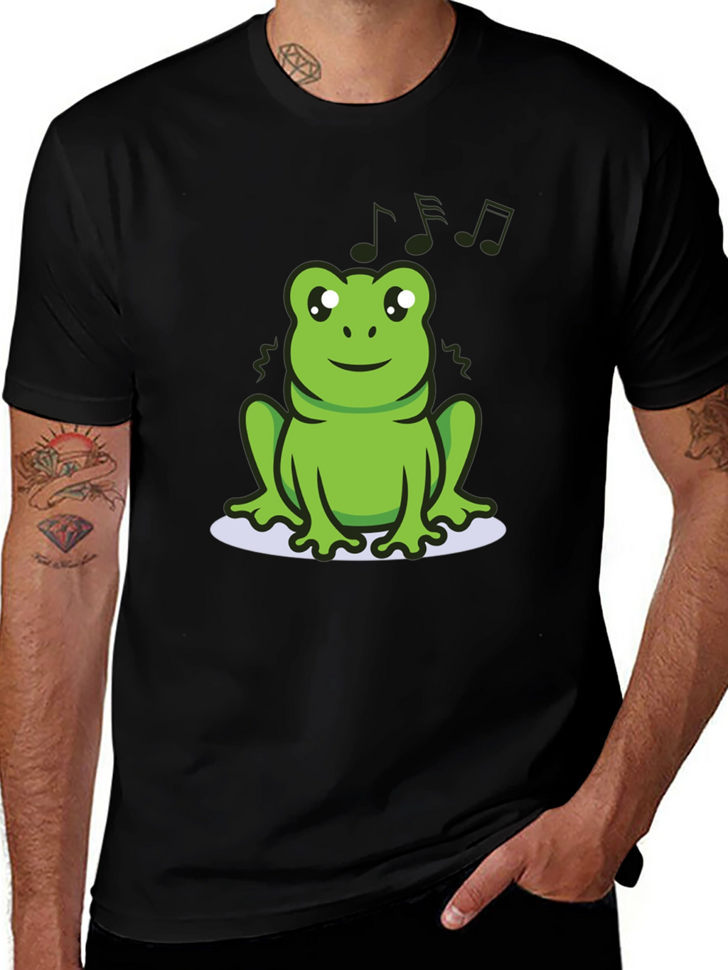 Cute Frog Tee - Musical Amphibian Design