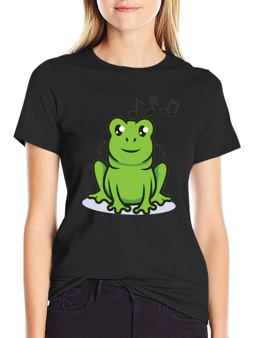 Cute Frog Tee - Musical Amphibian Design