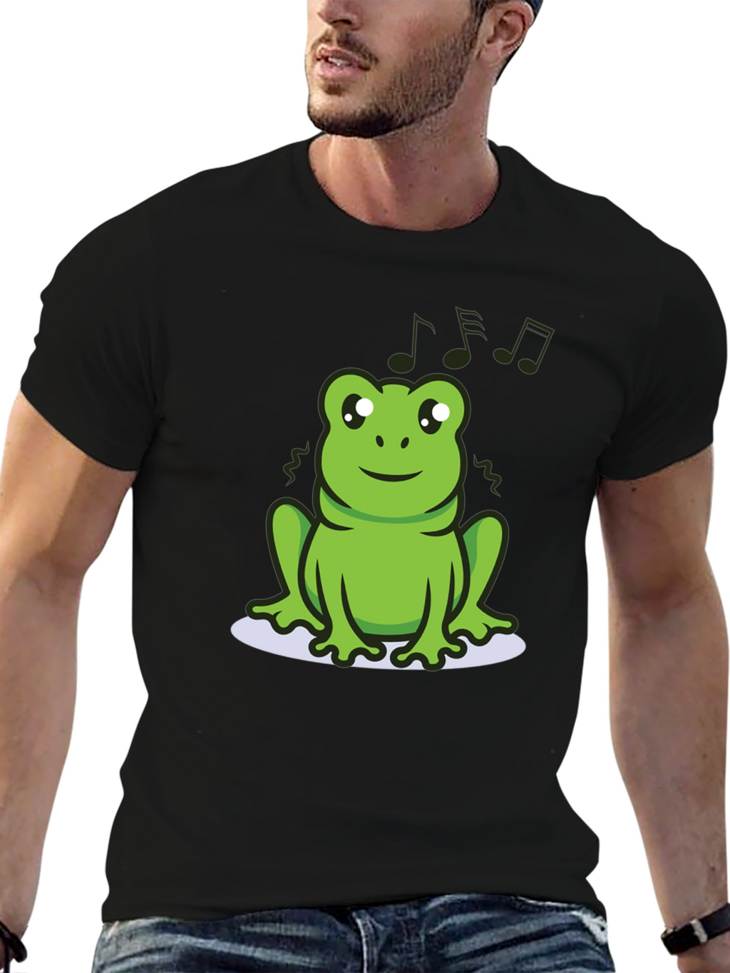 Cute Frog Tee - Musical Amphibian Design