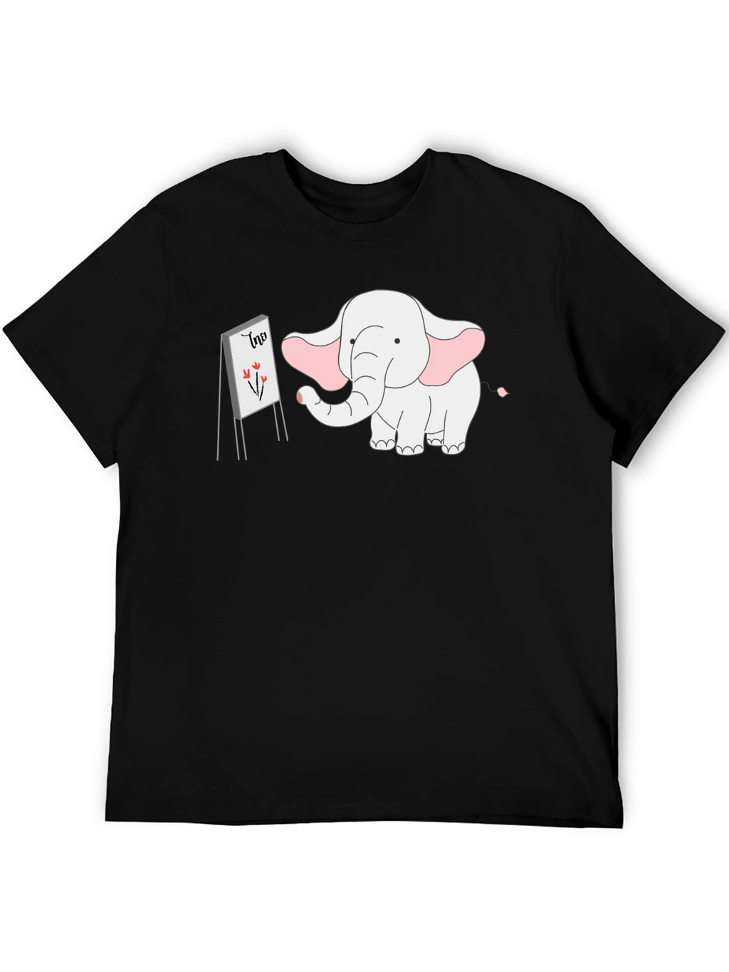 Elephant Artist Graphic Tee - Cute Cartoon Design