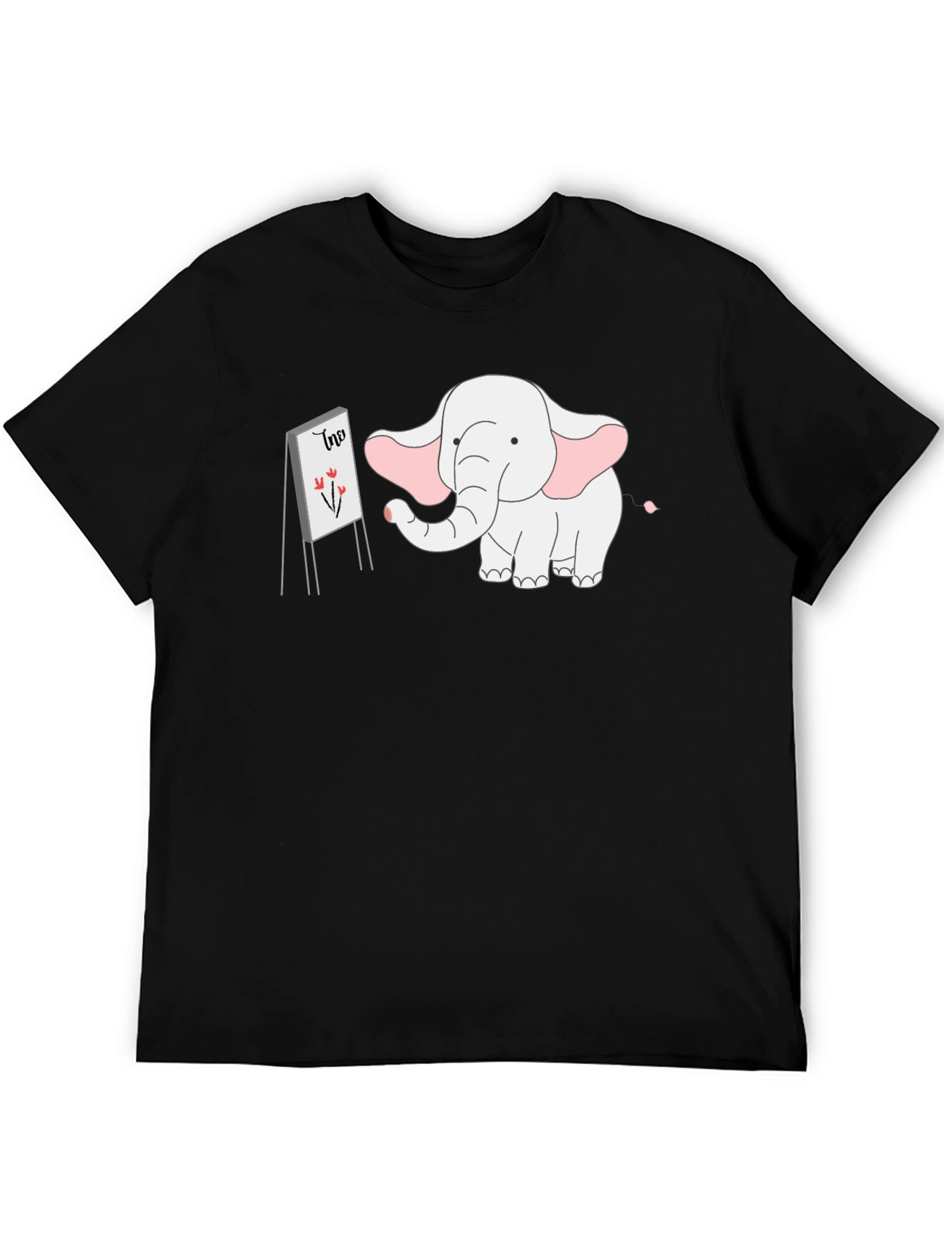 Elephant Artist Graphic Tee - Cute Cartoon Design