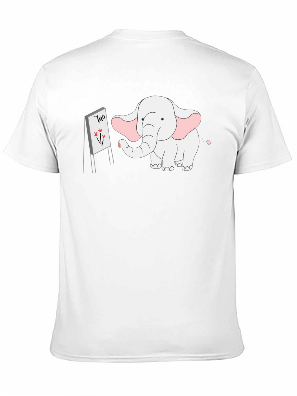 Elephant Artist Graphic Tee - Cute Cartoon Design
