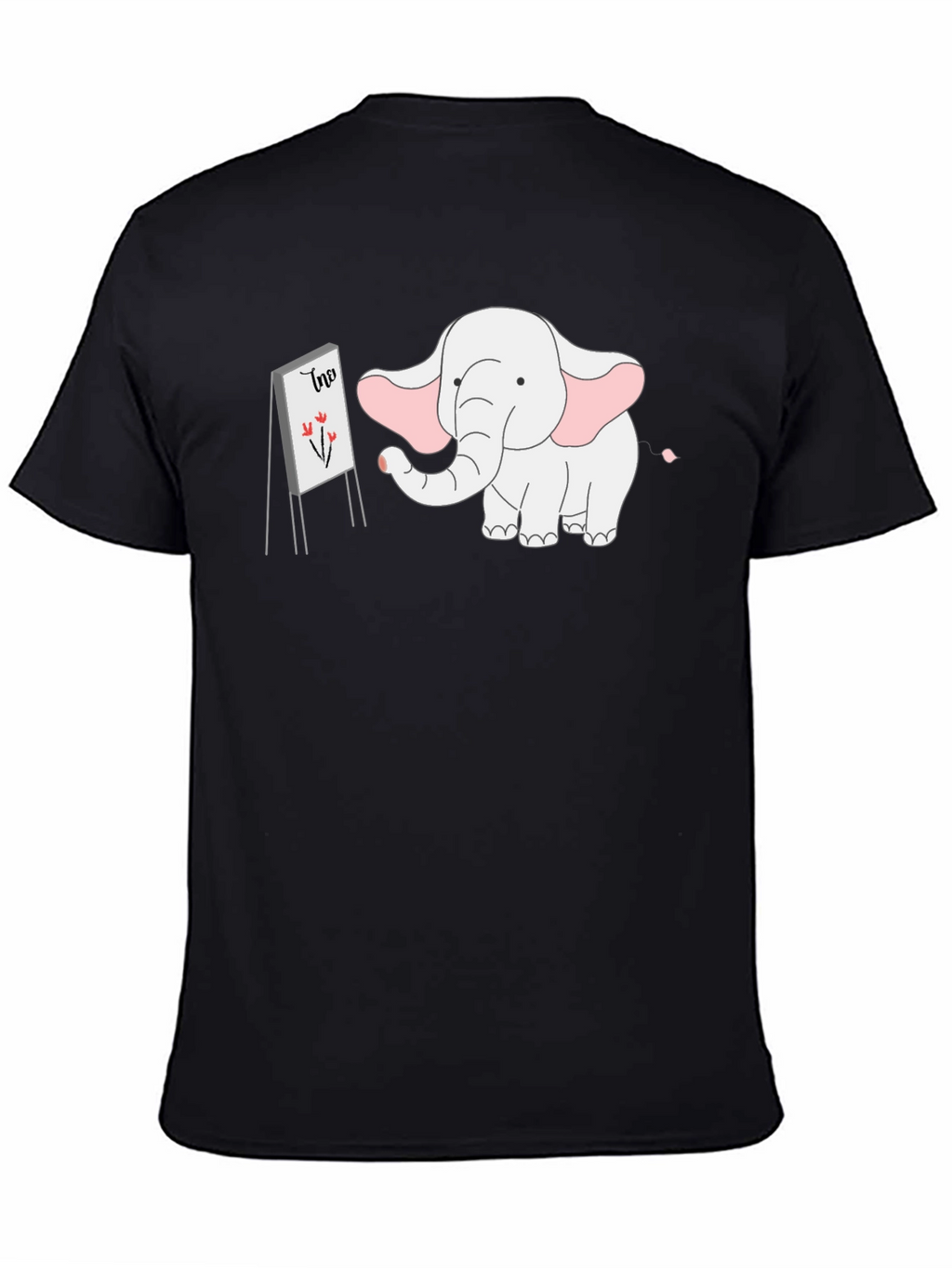 Elephant Artist Graphic Tee - Cute Cartoon Design