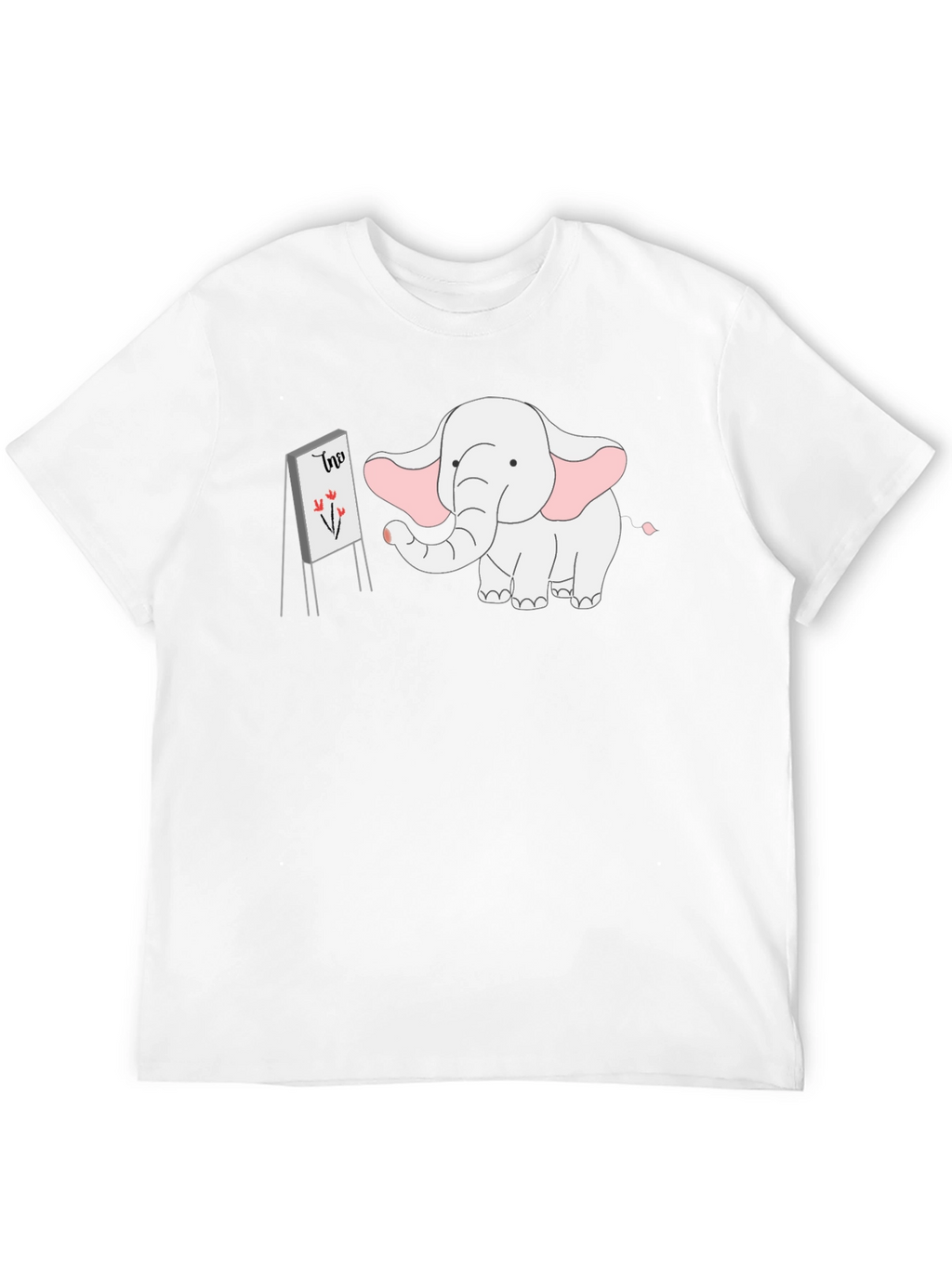 Elephant Artist Graphic Tee - Cute Cartoon Design