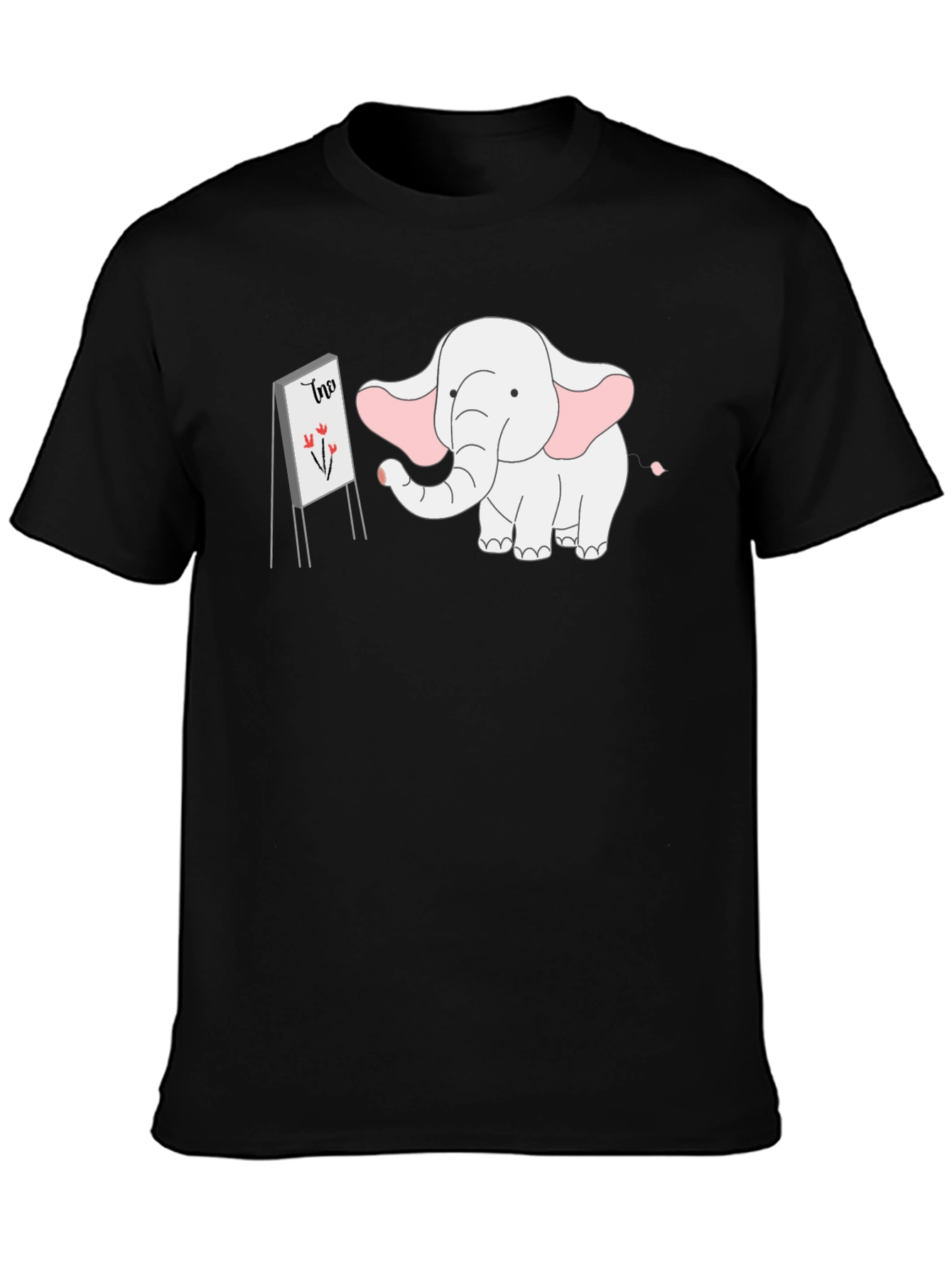 Elephant Artist Graphic Tee - Cute Cartoon Design