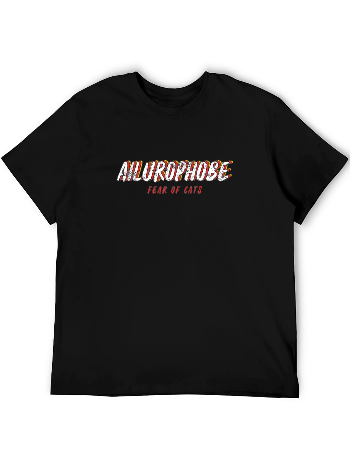 Ailurophobe Fear of Cats Graphic Tee - Black