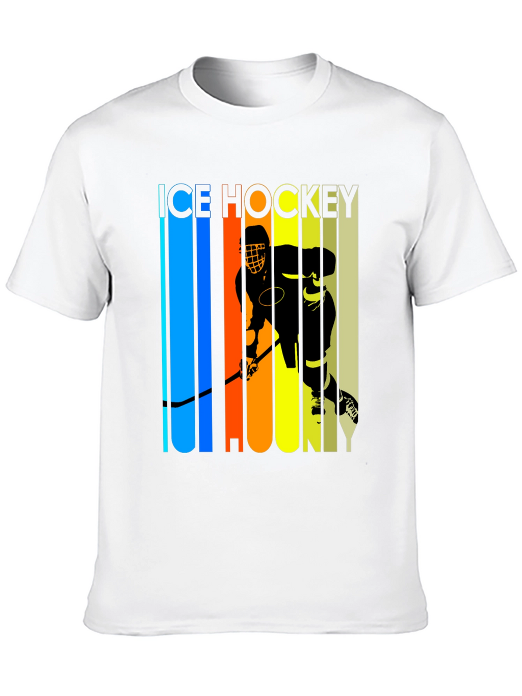 Ice Hockey Graphic Tee - Retro Style Black T-Shirt