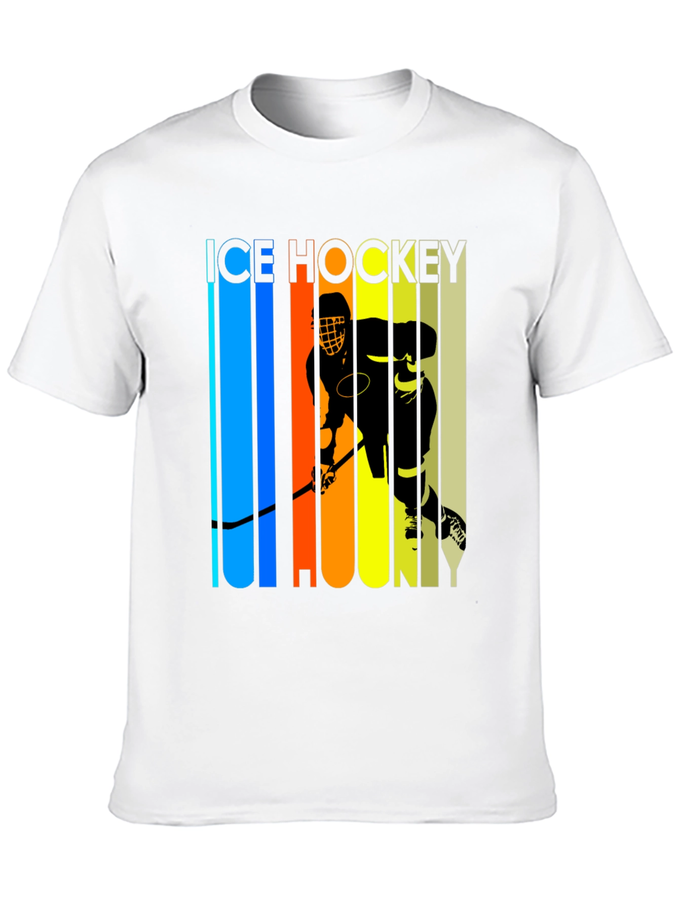 Ice Hockey Graphic Tee - Retro Style Black T-Shirt