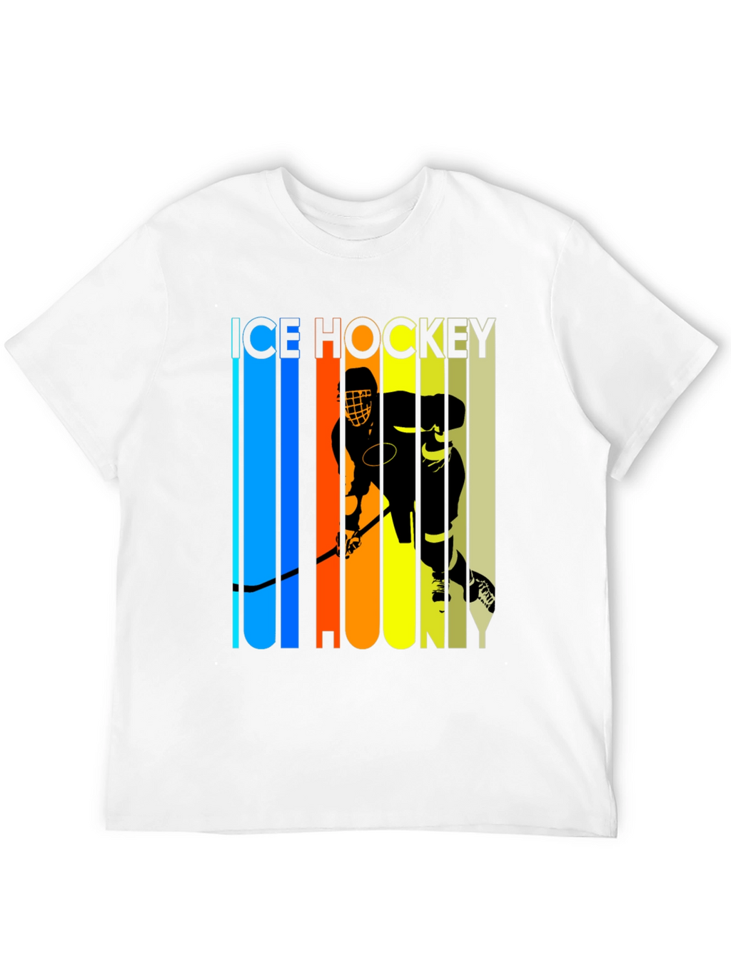 Ice Hockey Graphic Tee - Retro Style Black T-Shirt