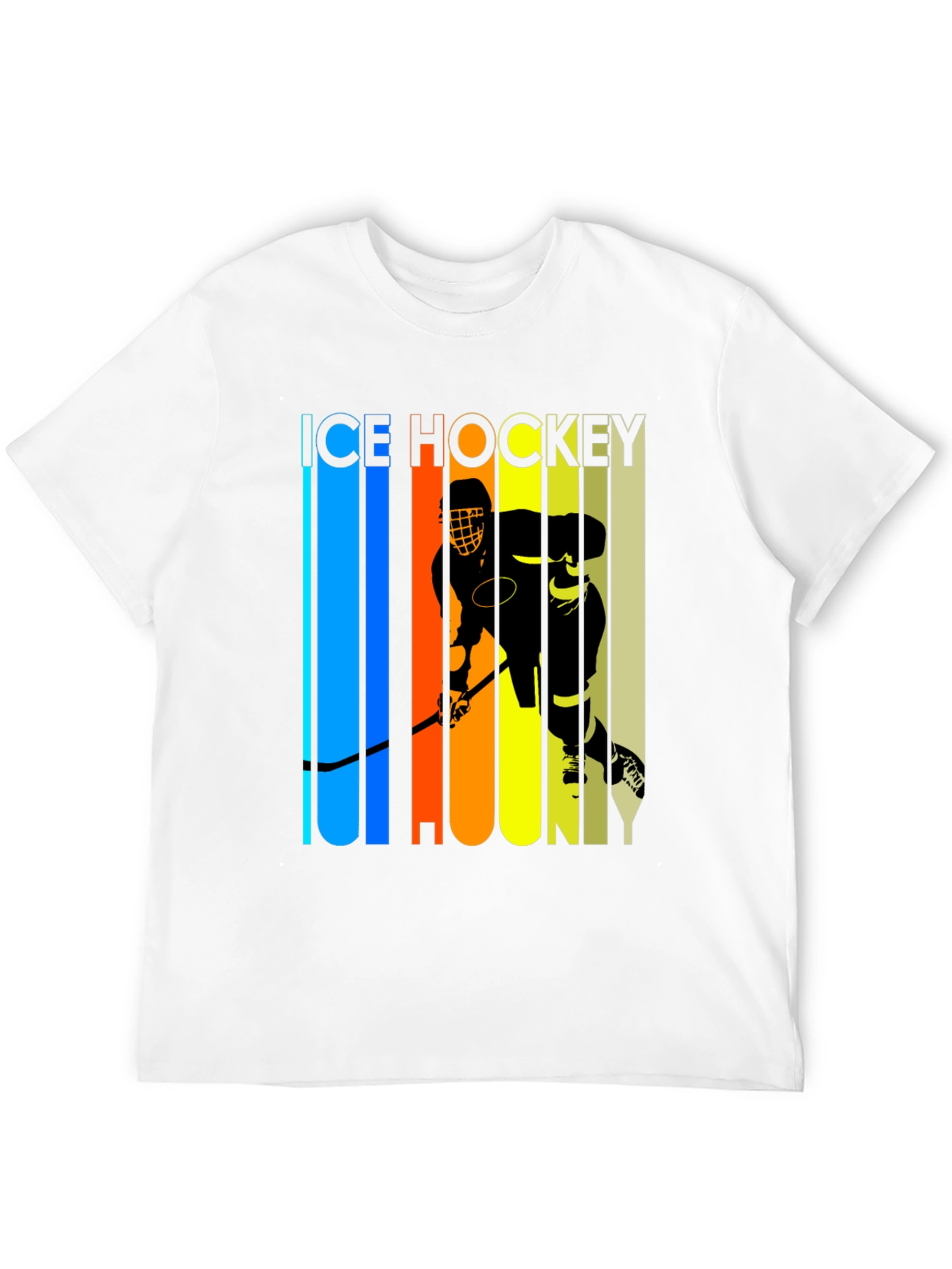 Ice Hockey Graphic Tee - Retro Style Black T-Shirt