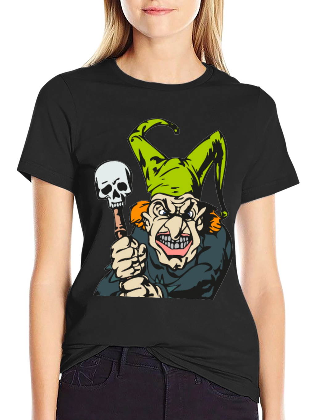 Jester Skull T-Shirt - Mens Black Graphic Tee