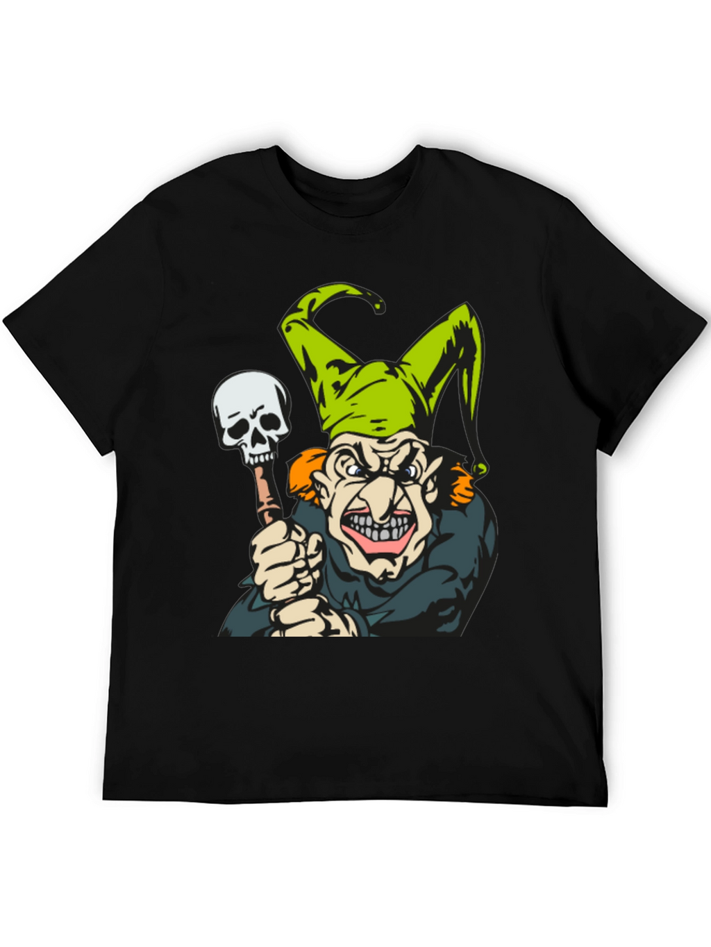 Jester Skull T-Shirt - Mens Black Graphic Tee