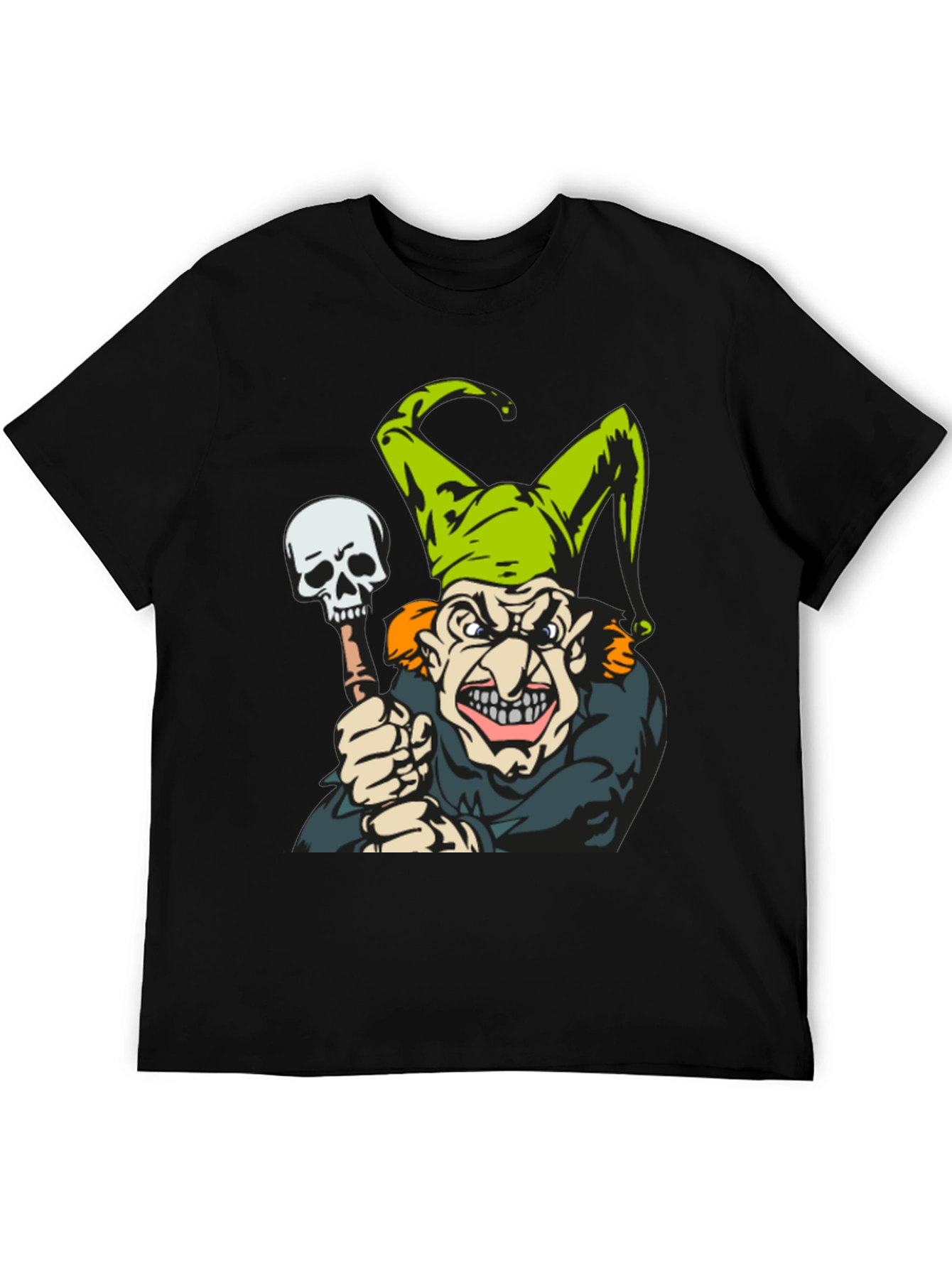 Jester Skull T-Shirt - Mens Black Graphic Tee