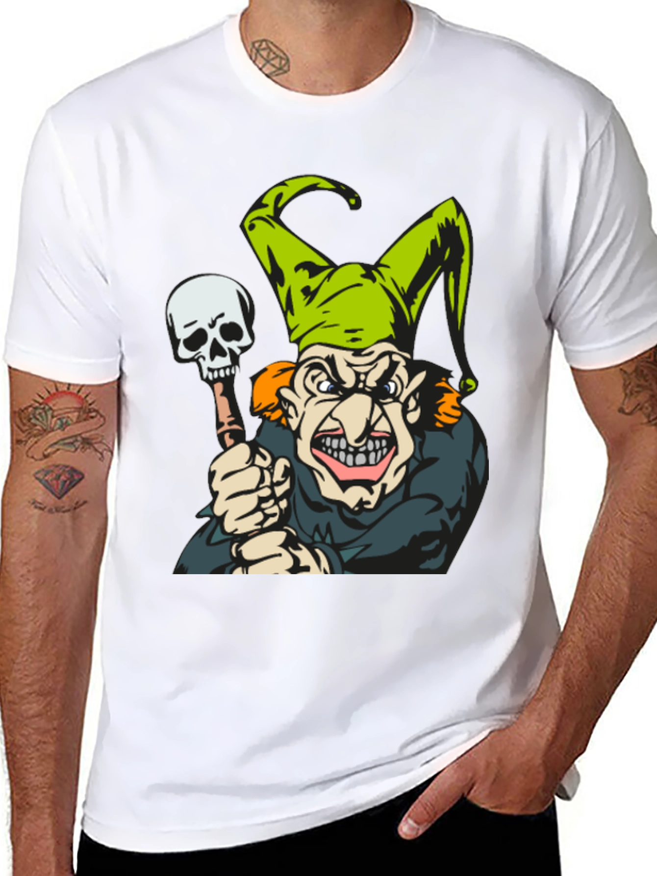 Jester Skull T-Shirt - Mens Black Graphic Tee