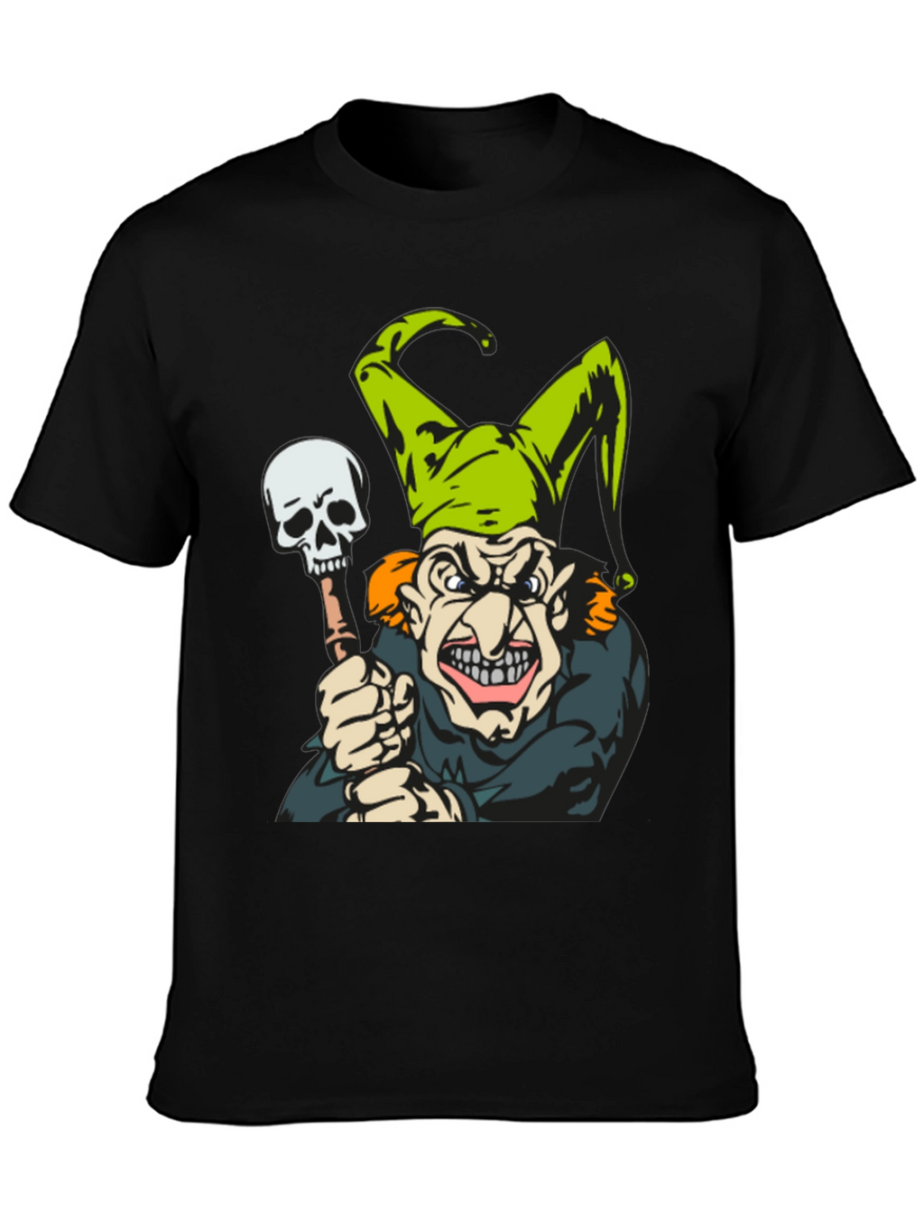 Jester Skull T-Shirt - Mens Black Graphic Tee