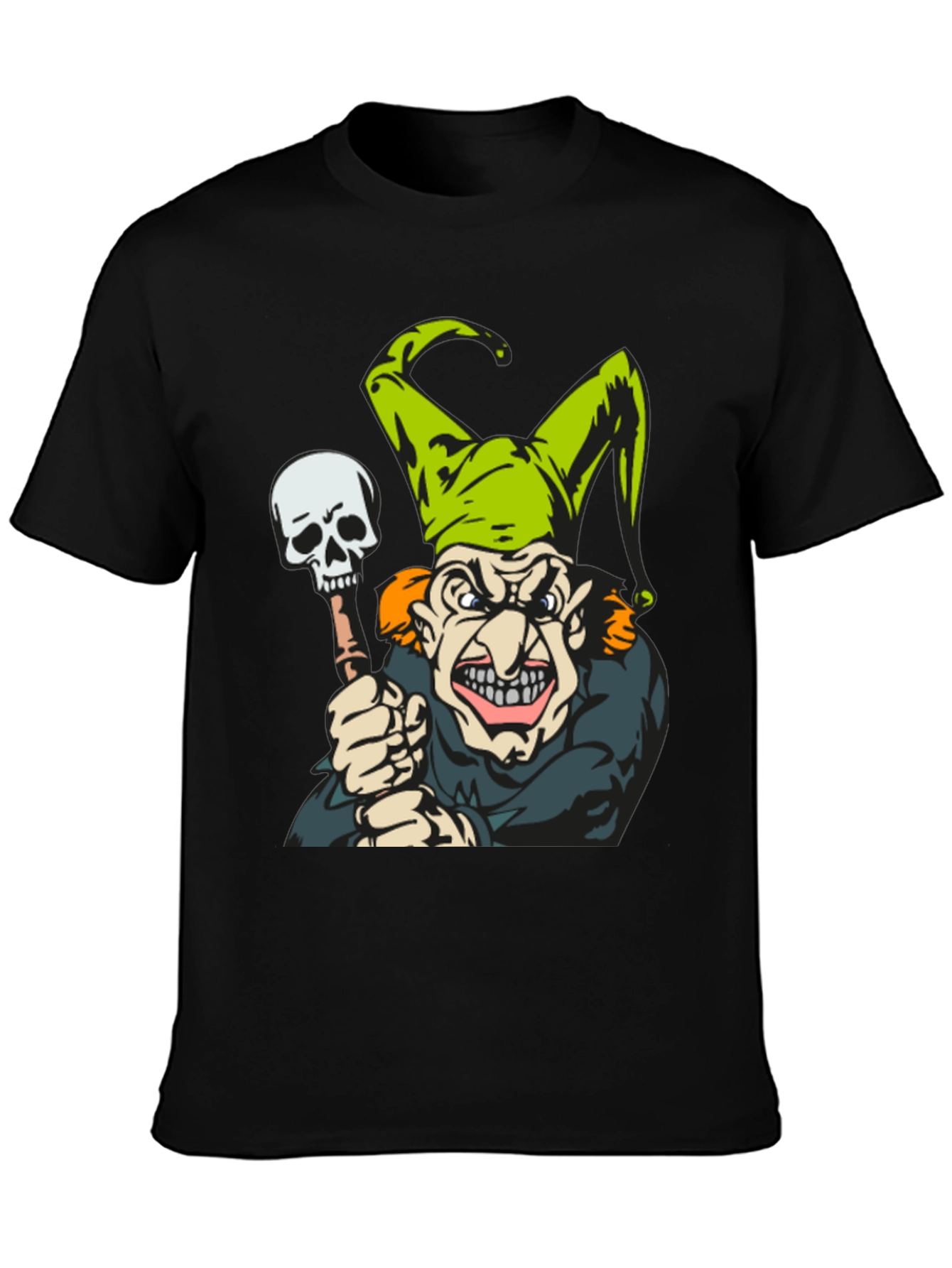 Jester Skull T-Shirt - Mens Black Graphic Tee