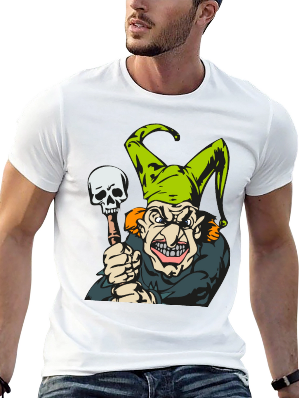 Jester Skull T-Shirt - Mens Black Graphic Tee