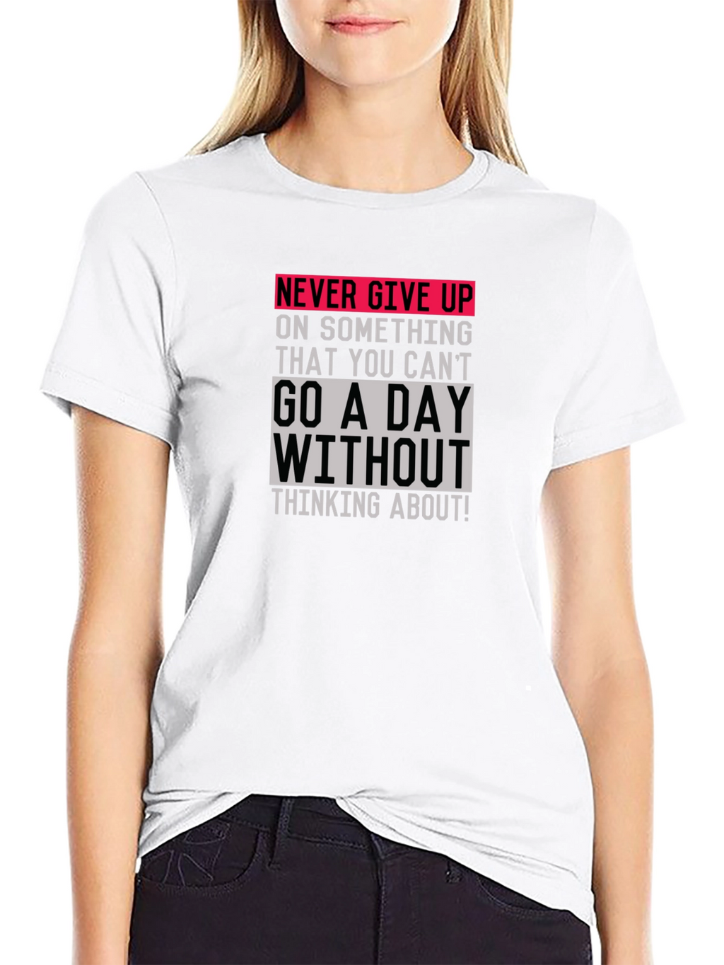 Motivational Graphic Tee - Never Give Up