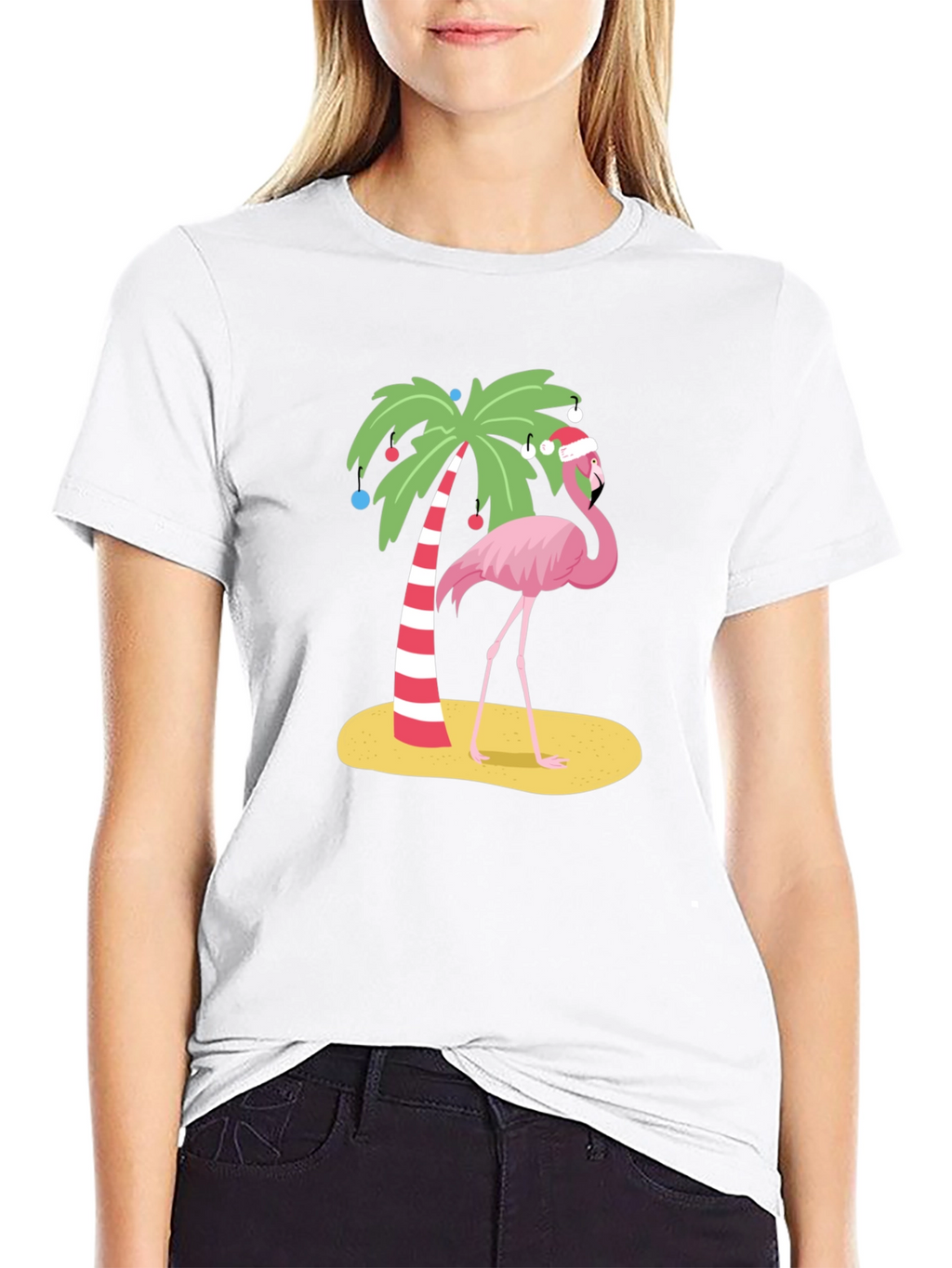 Festive Flamingo Tee - Christmas Holiday Apparel