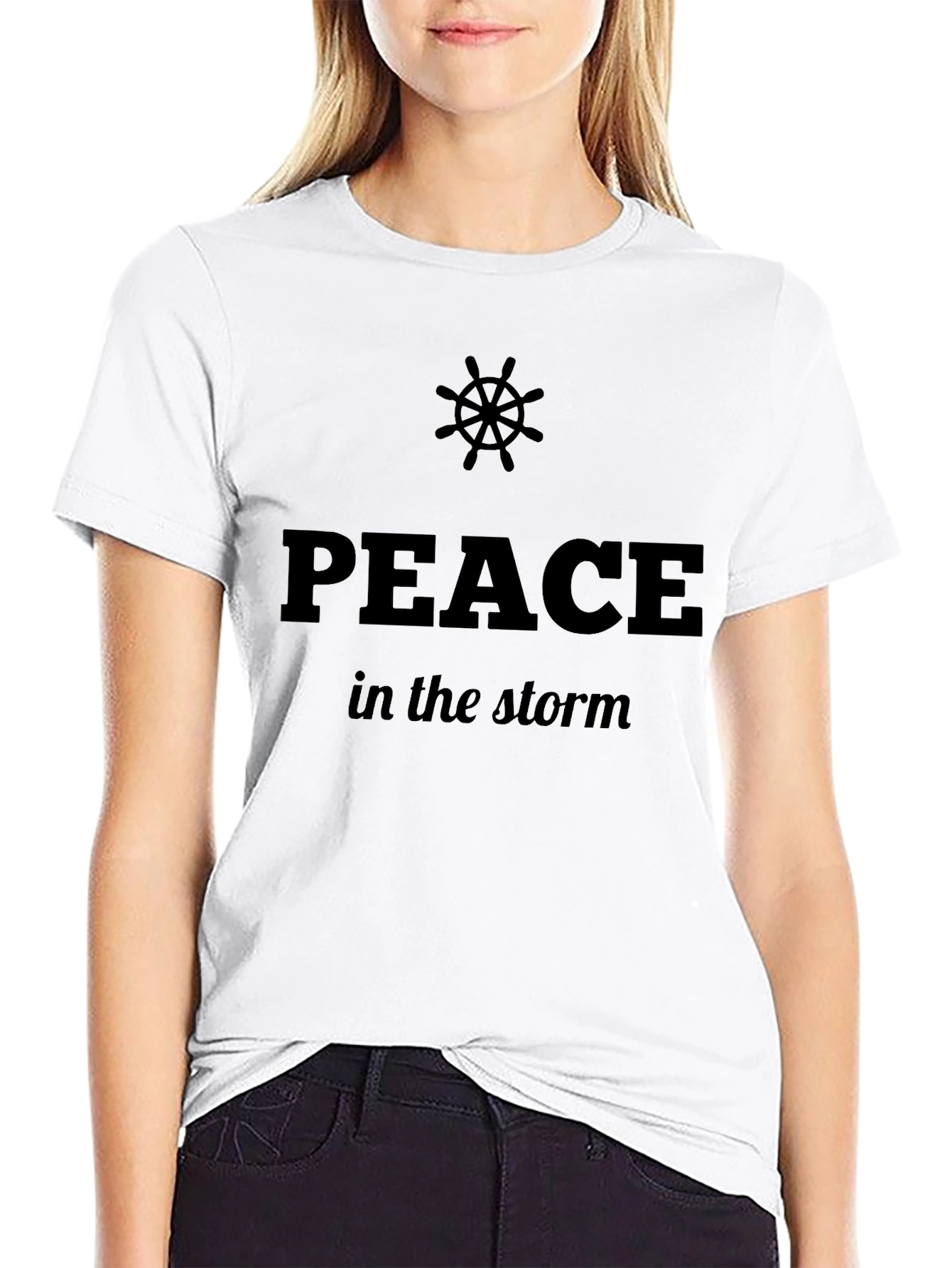 Peace In The Storm Graphic Black T-Shirt