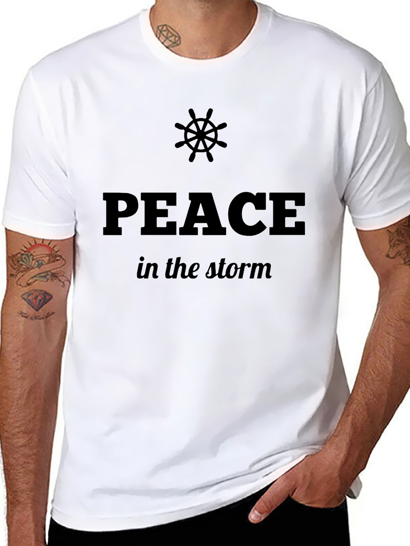 Peace In The Storm Graphic Black T-Shirt