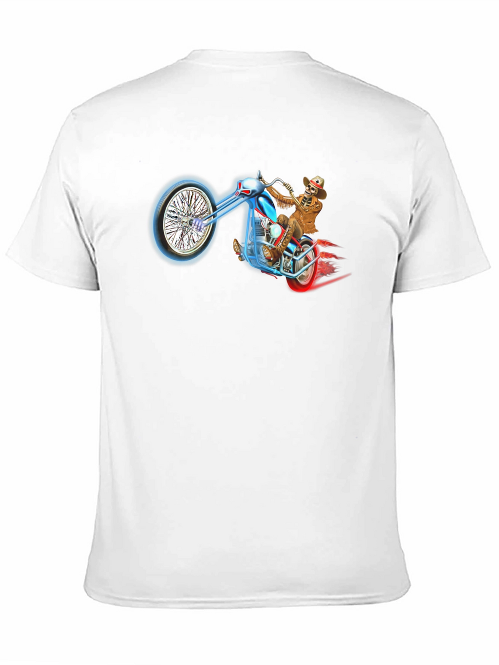 Skeleton Biker T-Shirt - Black Motorcycle Rider Tee