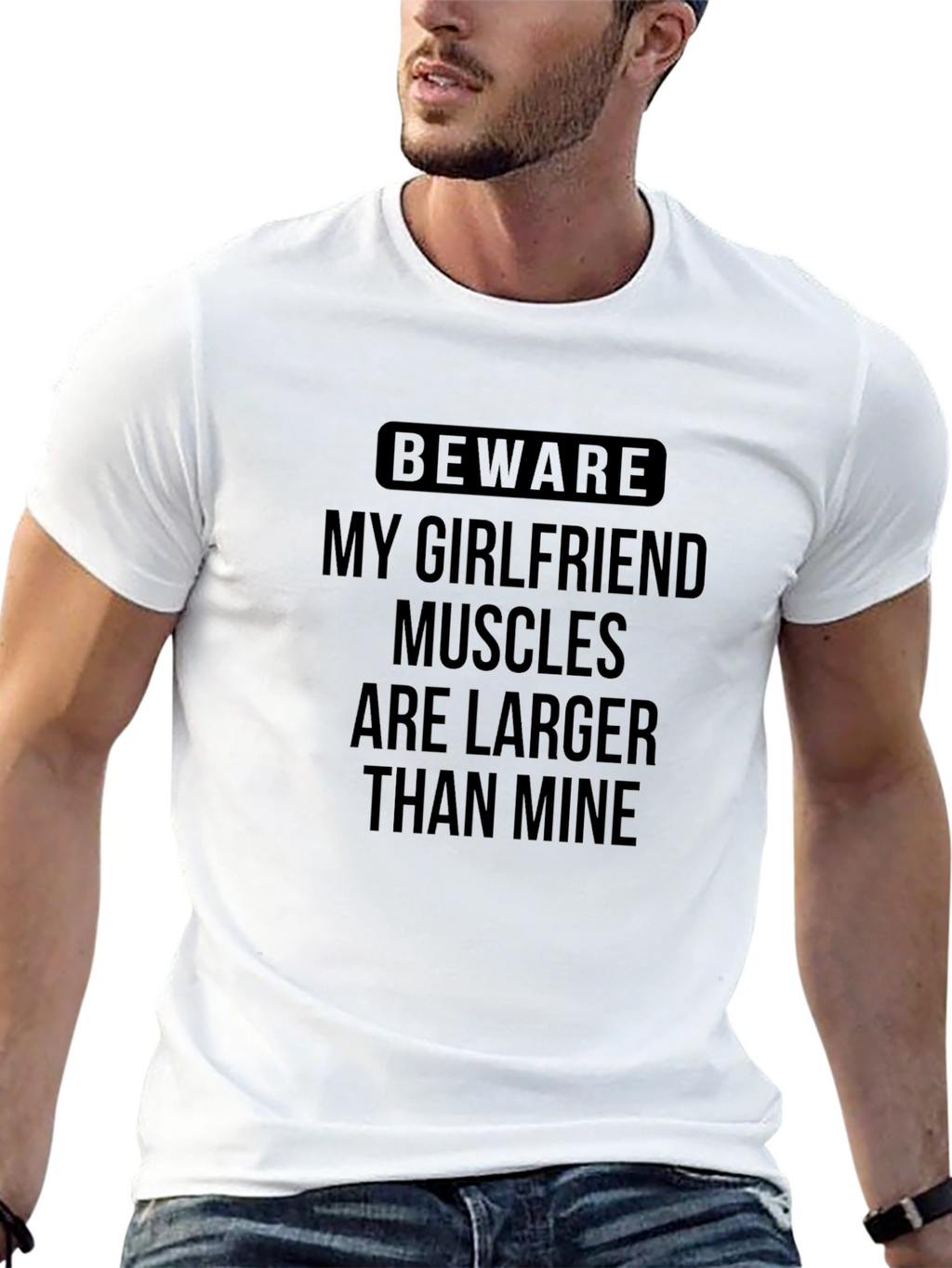 Funny Beware My Girlfriend T-Shirt