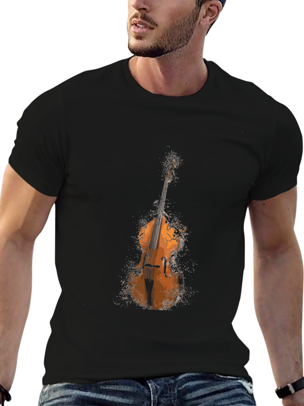 Cool Upright Bass Graphic Tee - Musicians T-Shirt