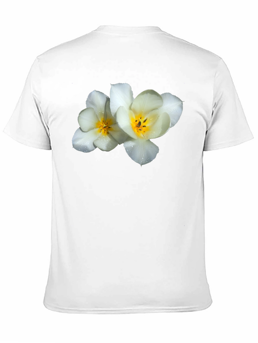 Floral Graphic Tee - White Flowers on Black