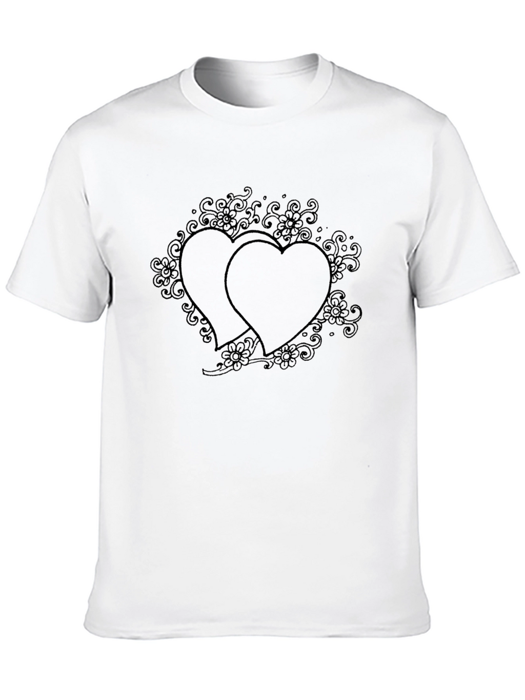 Romantic Hearts Graphic Black T-Shirt