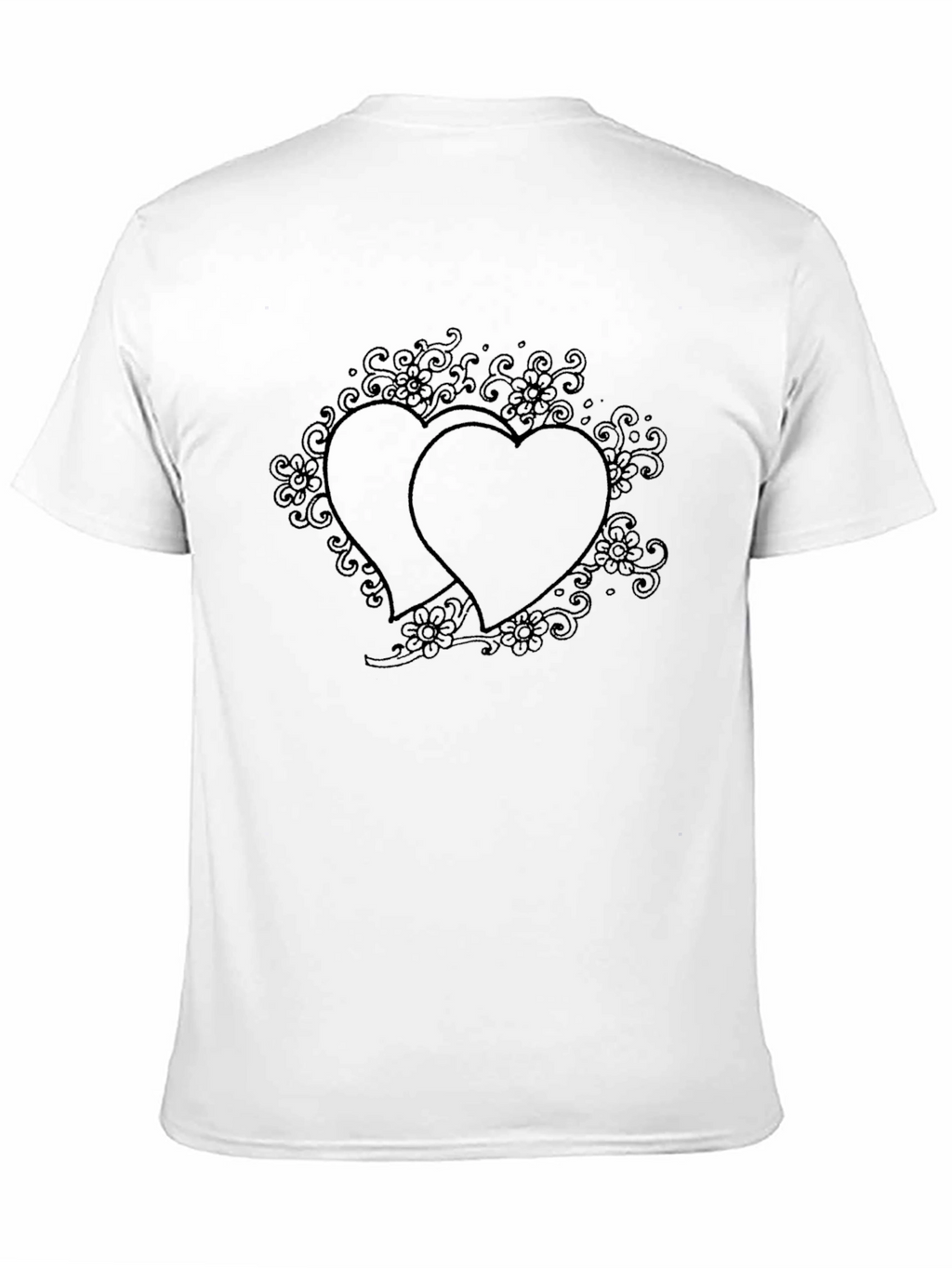 Romantic Hearts Graphic Black T-Shirt