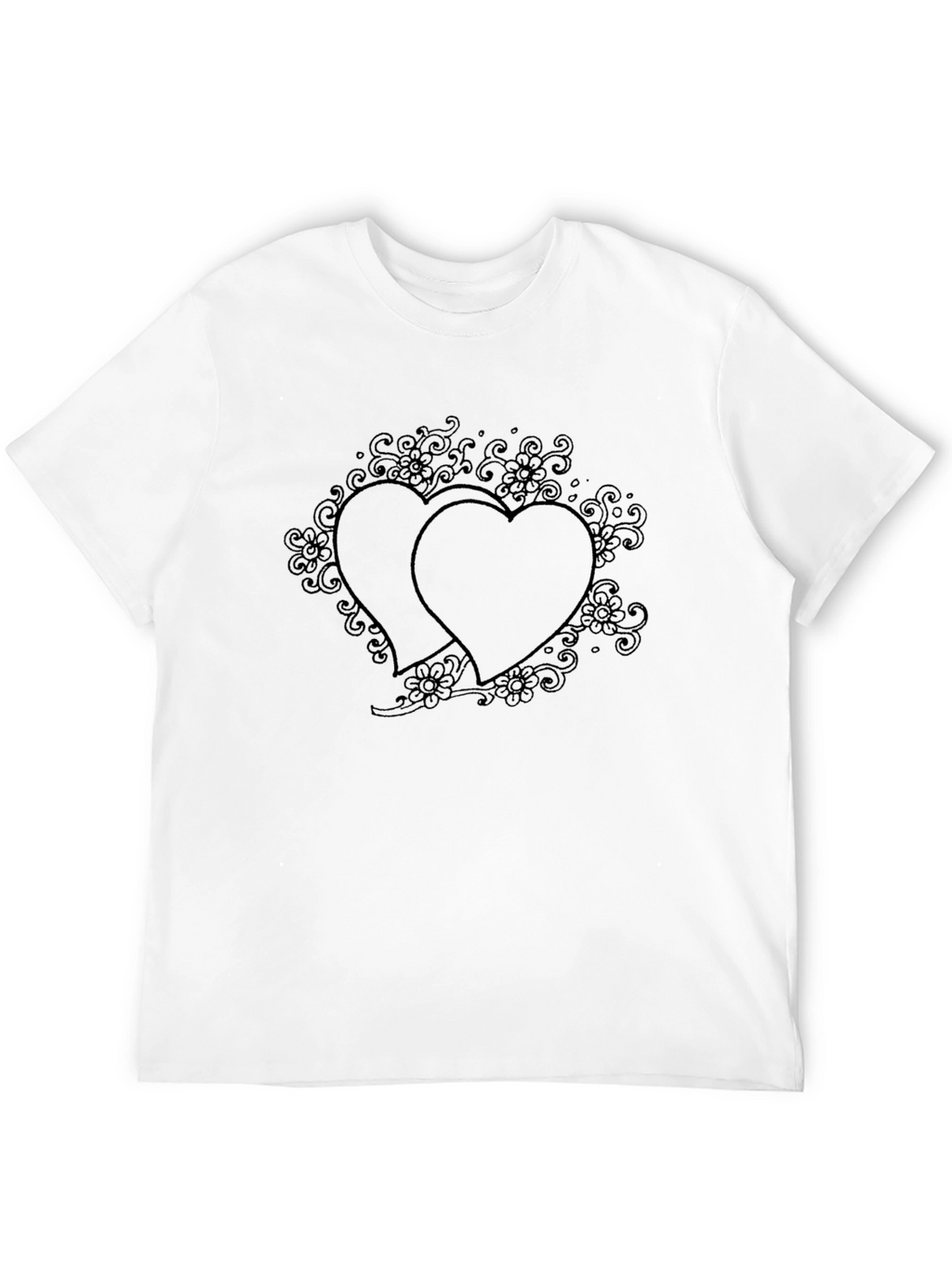 Romantic Hearts Graphic Black T-Shirt