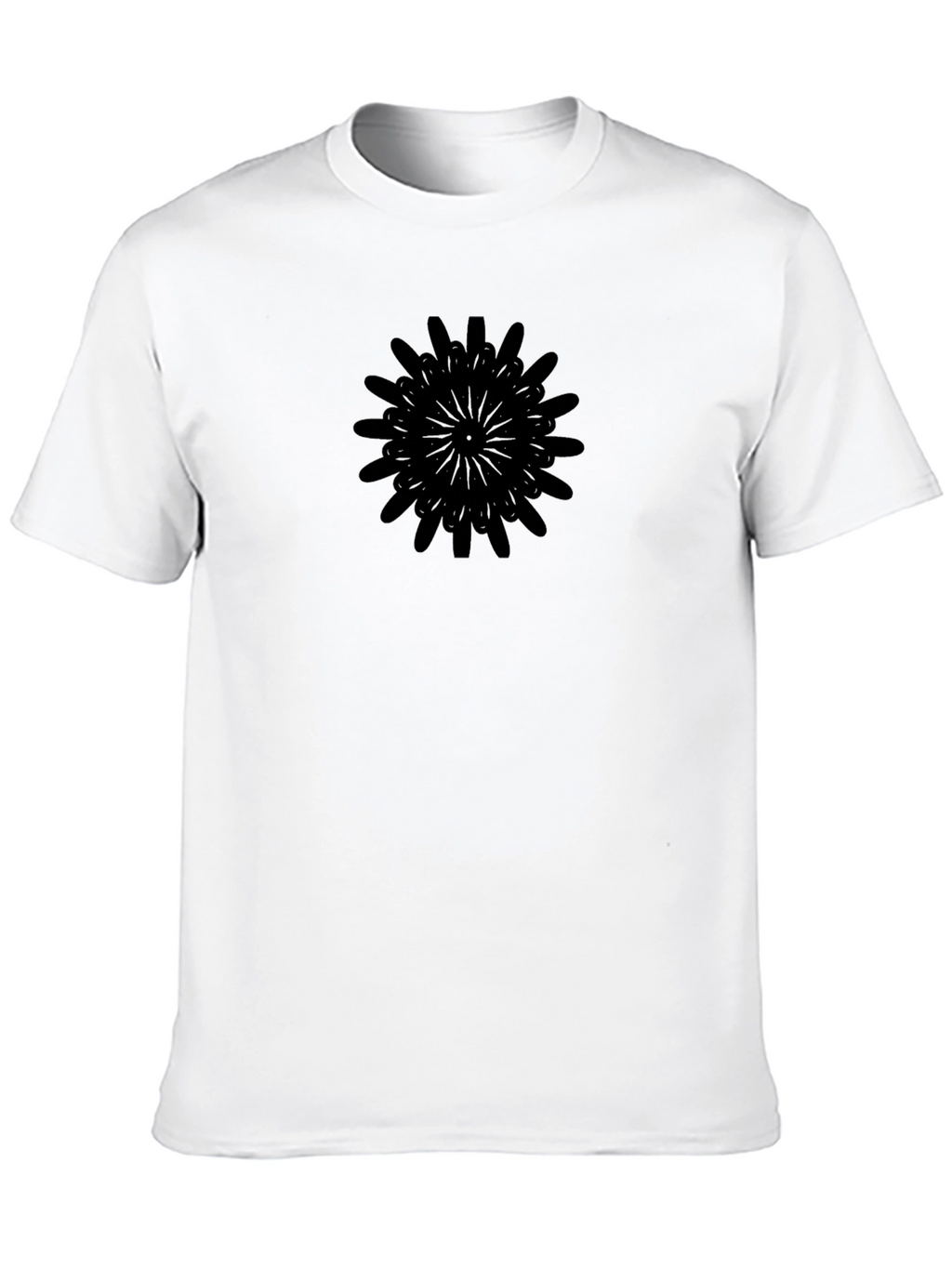 Black Graphic Tee - Modern Mandala Design