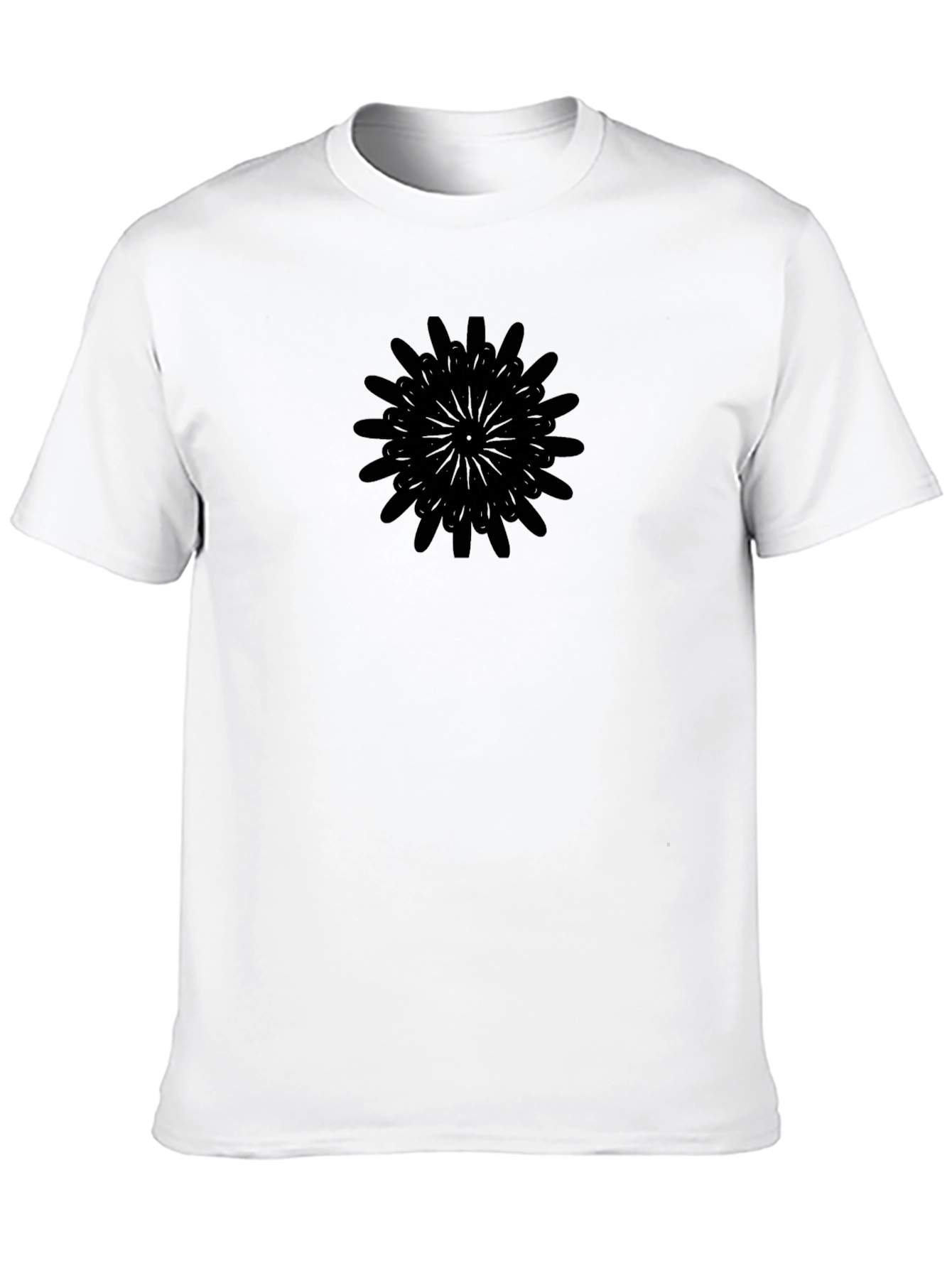 Black Graphic Tee - Modern Mandala Design