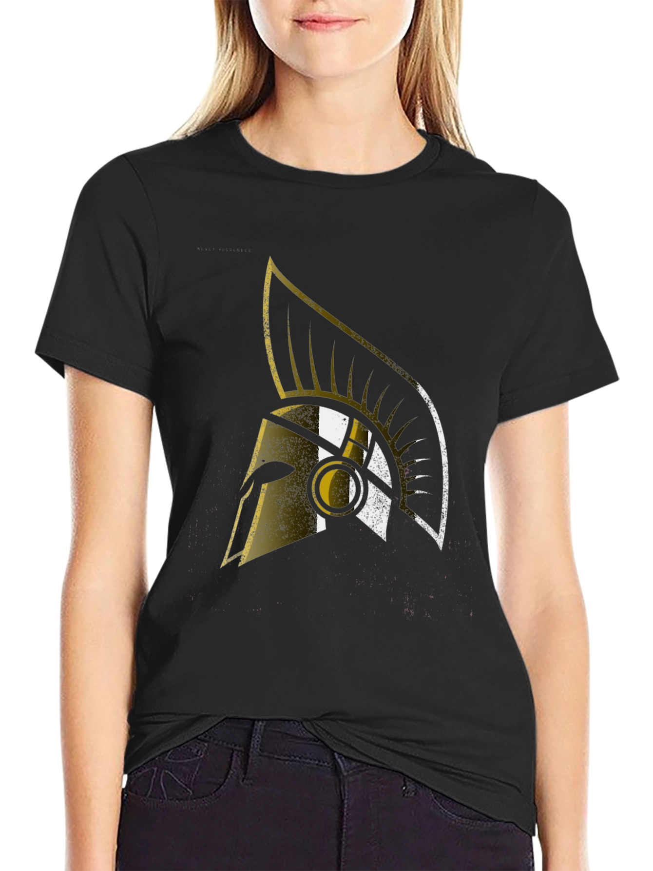 Spartan Helmet Graphic T-Shirt - Black Cotton Tee