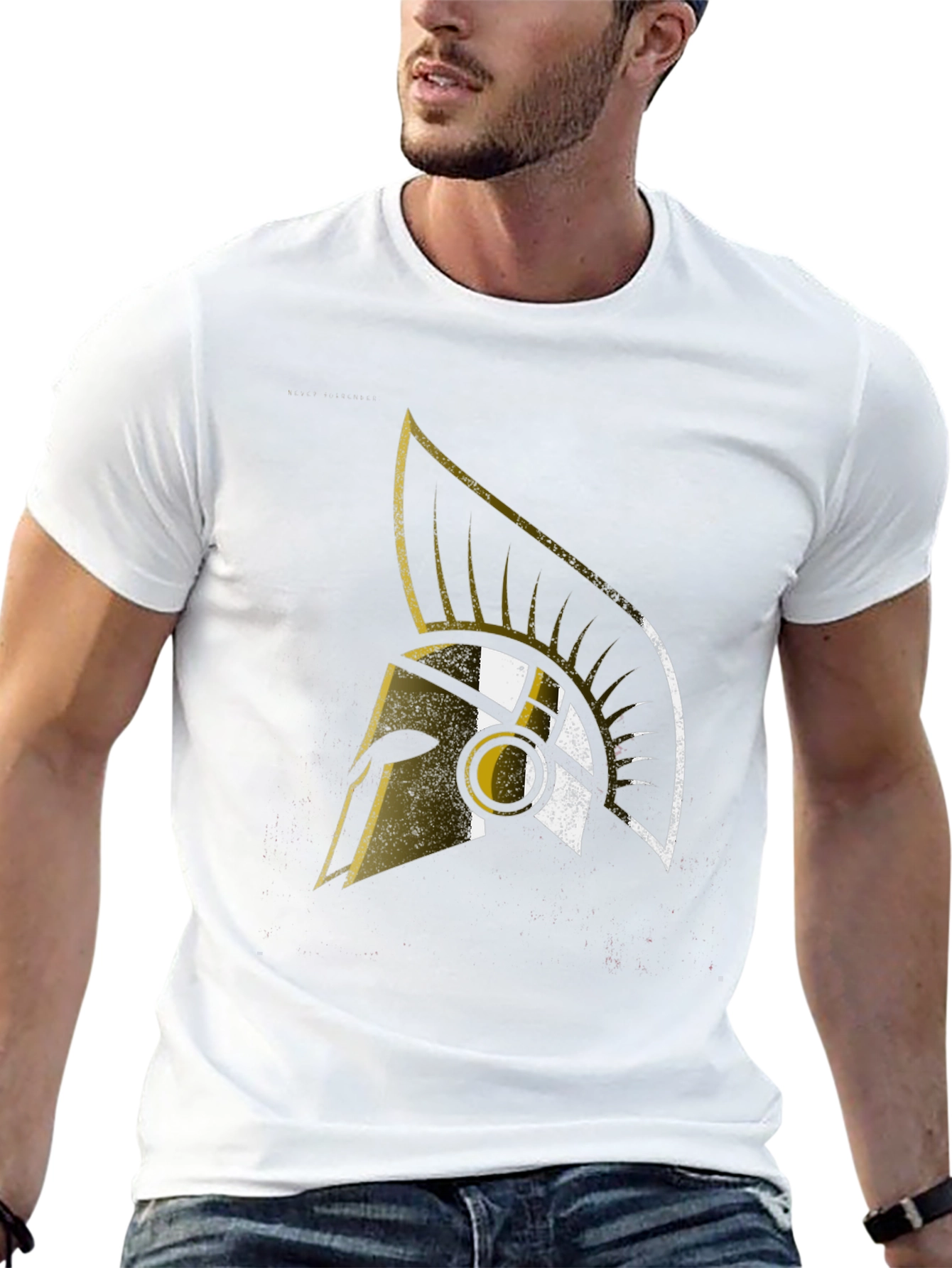 Spartan Helmet Graphic T-Shirt - Black Cotton Tee