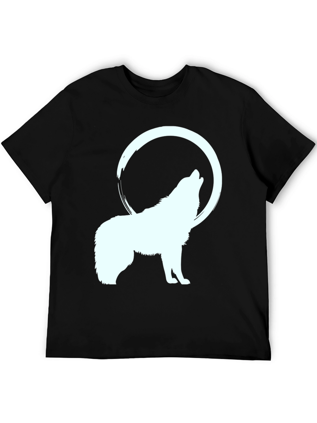 Wolf Howling at Moon Graphic Tee - Black