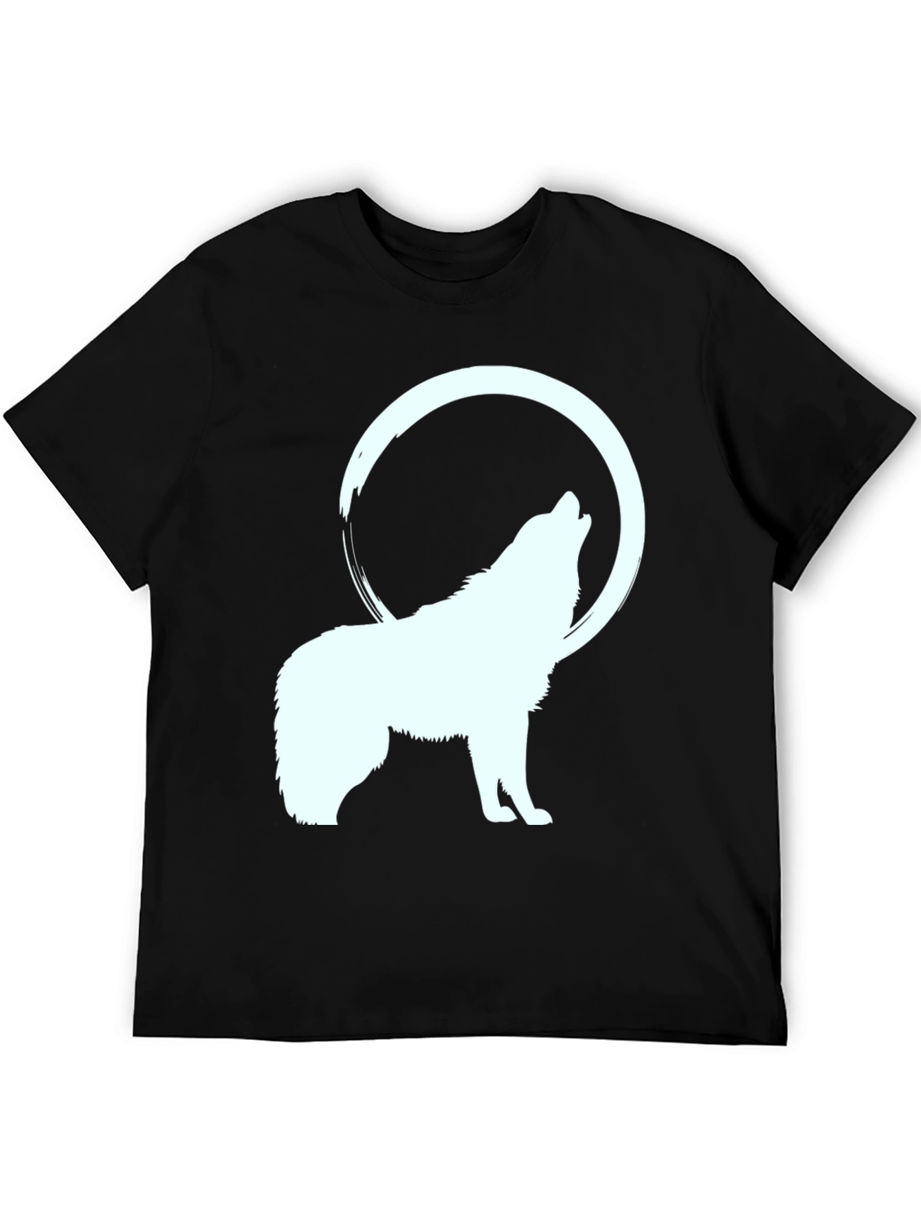 Wolf Howling at Moon Graphic Tee - Black
