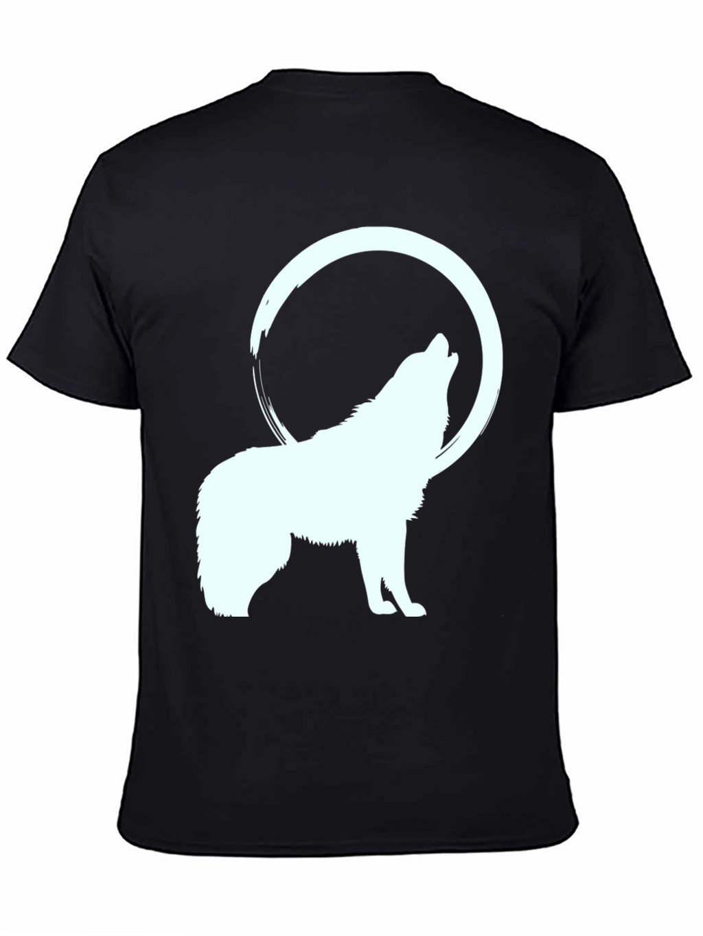 Wolf Howling at Moon Graphic Tee - Black