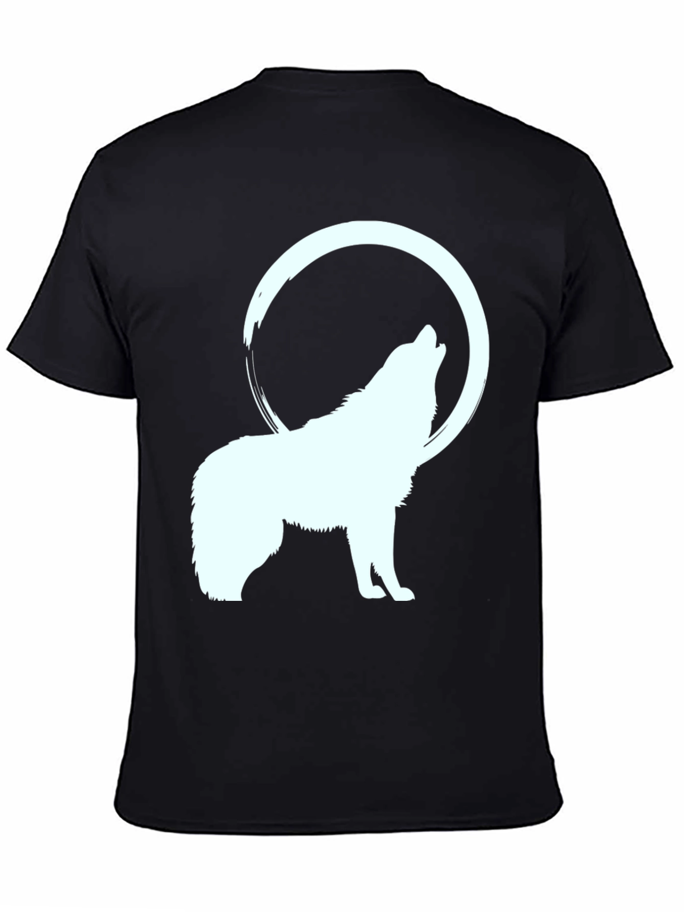 Wolf Howling at Moon Graphic Tee - Black