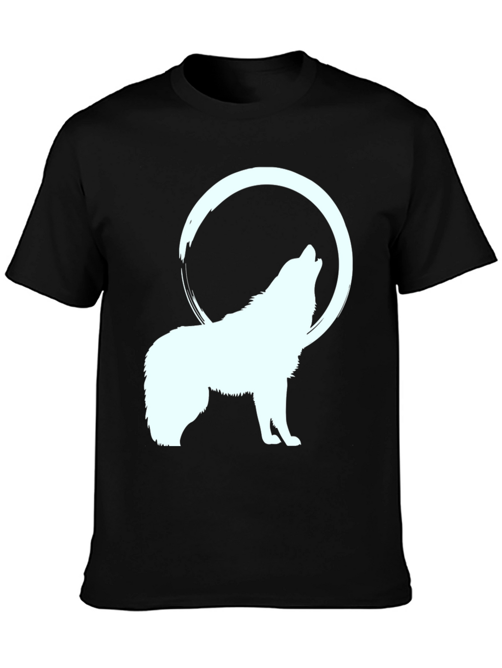 Wolf Howling at Moon Graphic Tee - Black